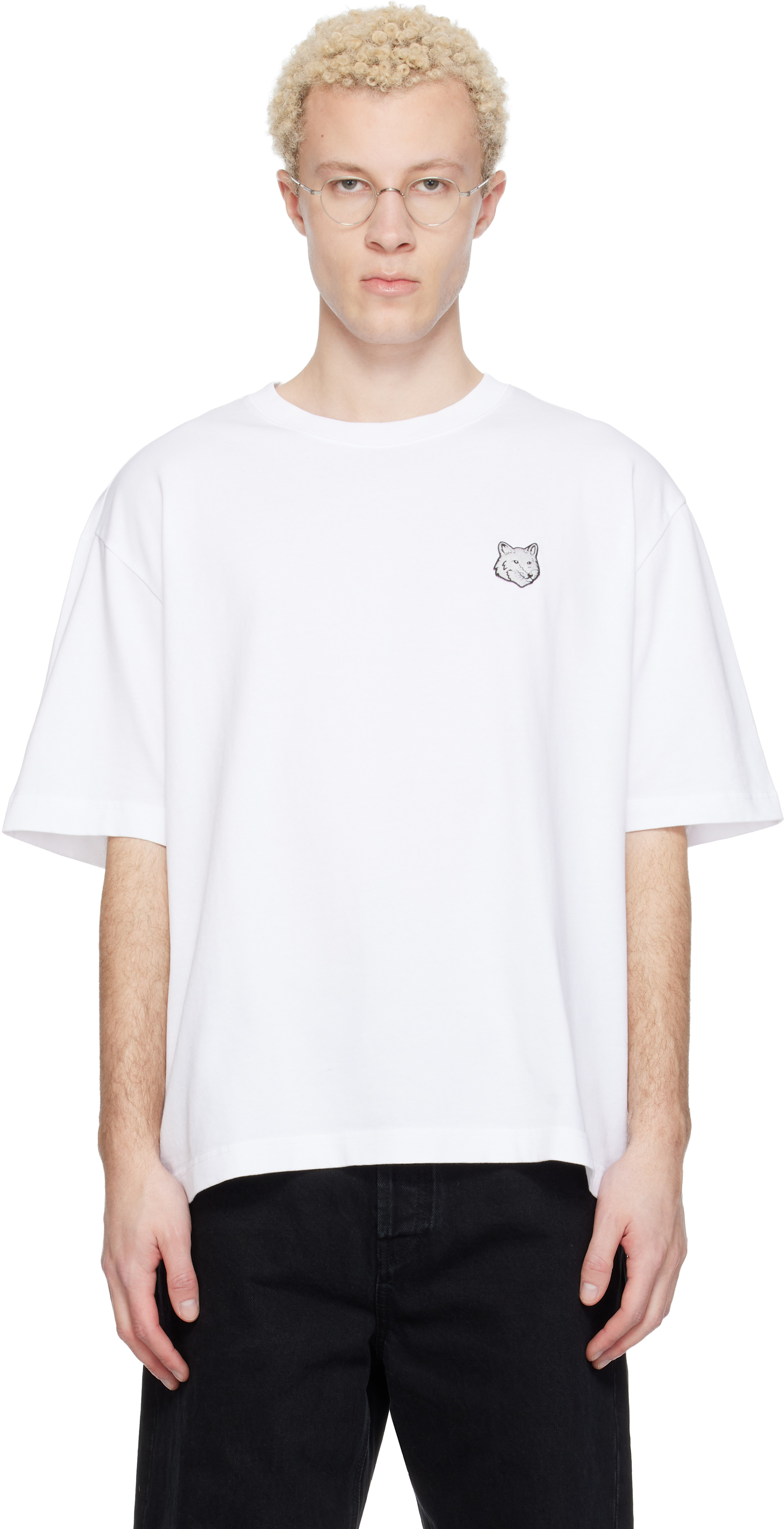 Maison Kitsuné - 화이트 폭스헤드 오버사이즈 티셔츠
