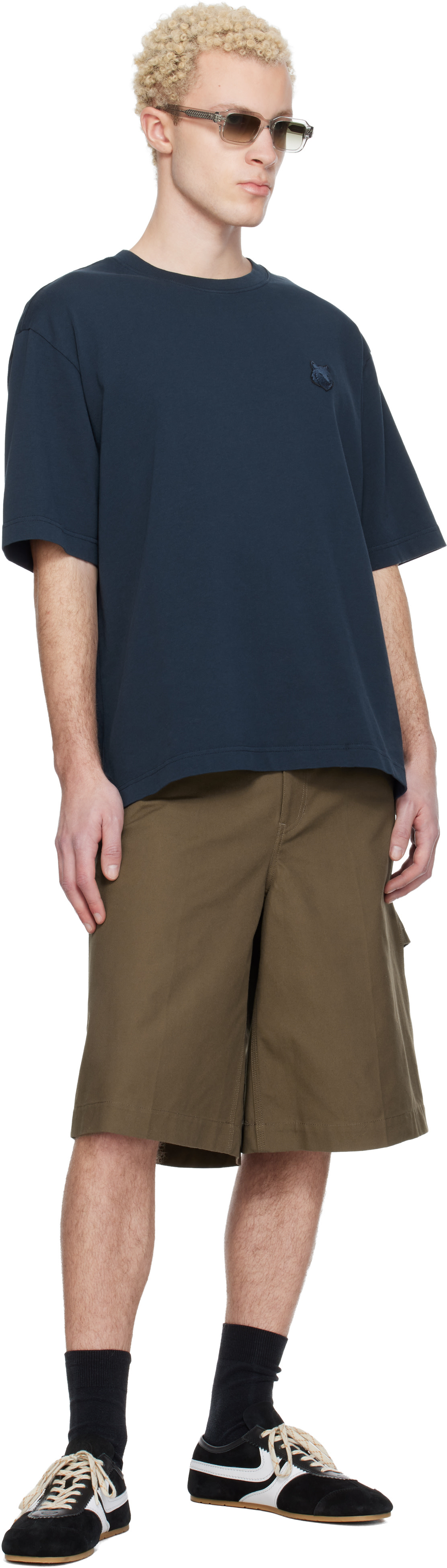 Maison Kitsuné: Navy Fox Head Oversize T-shirt | SSENSE