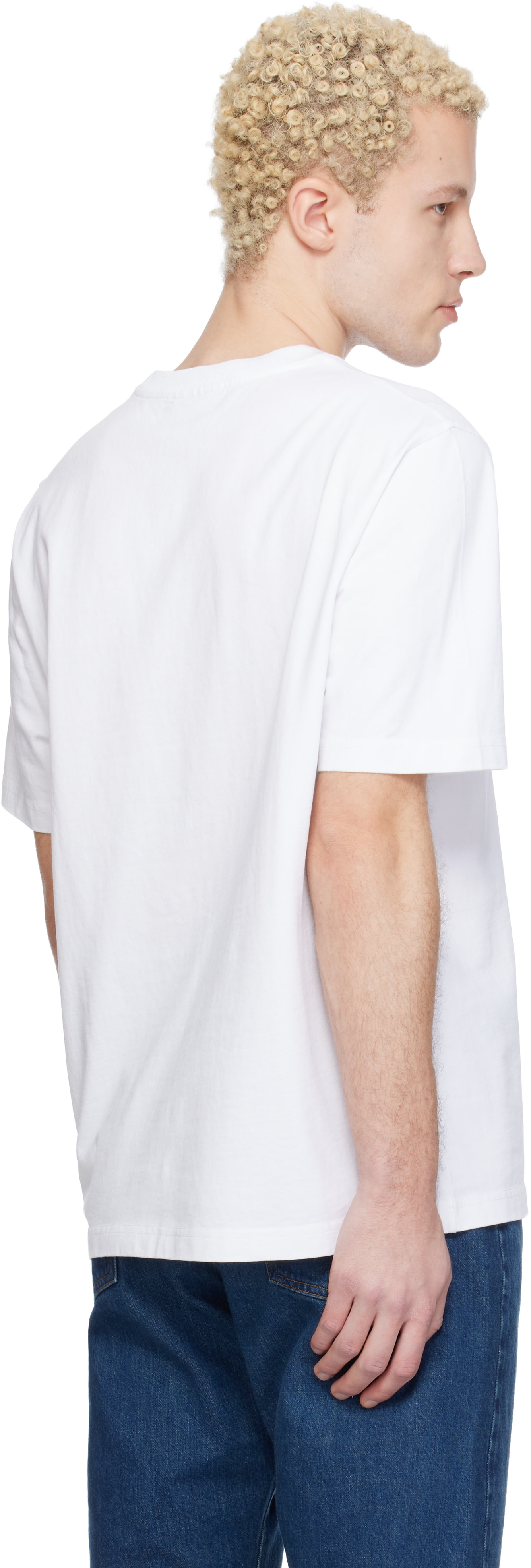 Maison Kitsuné: White 'Maison Kitsuné' Handwriting Comfort T-shirt