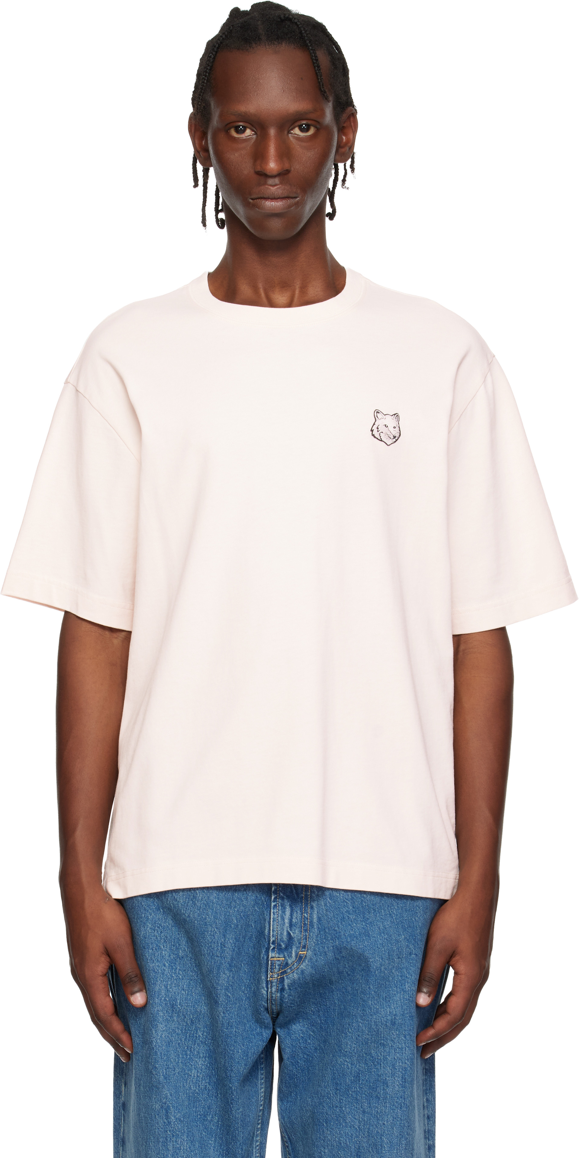 Maison Kitsuné - 핑크 폭스헤드 오버사이즈 티셔츠
