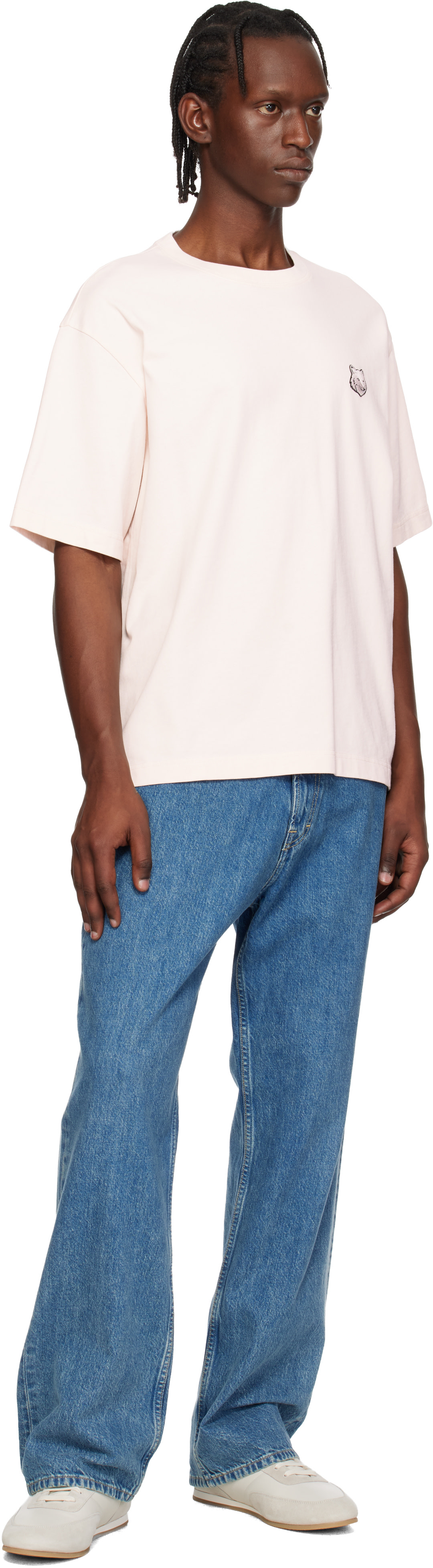 Maison Kitsuné - 핑크 폭스헤드 오버사이즈 티셔츠