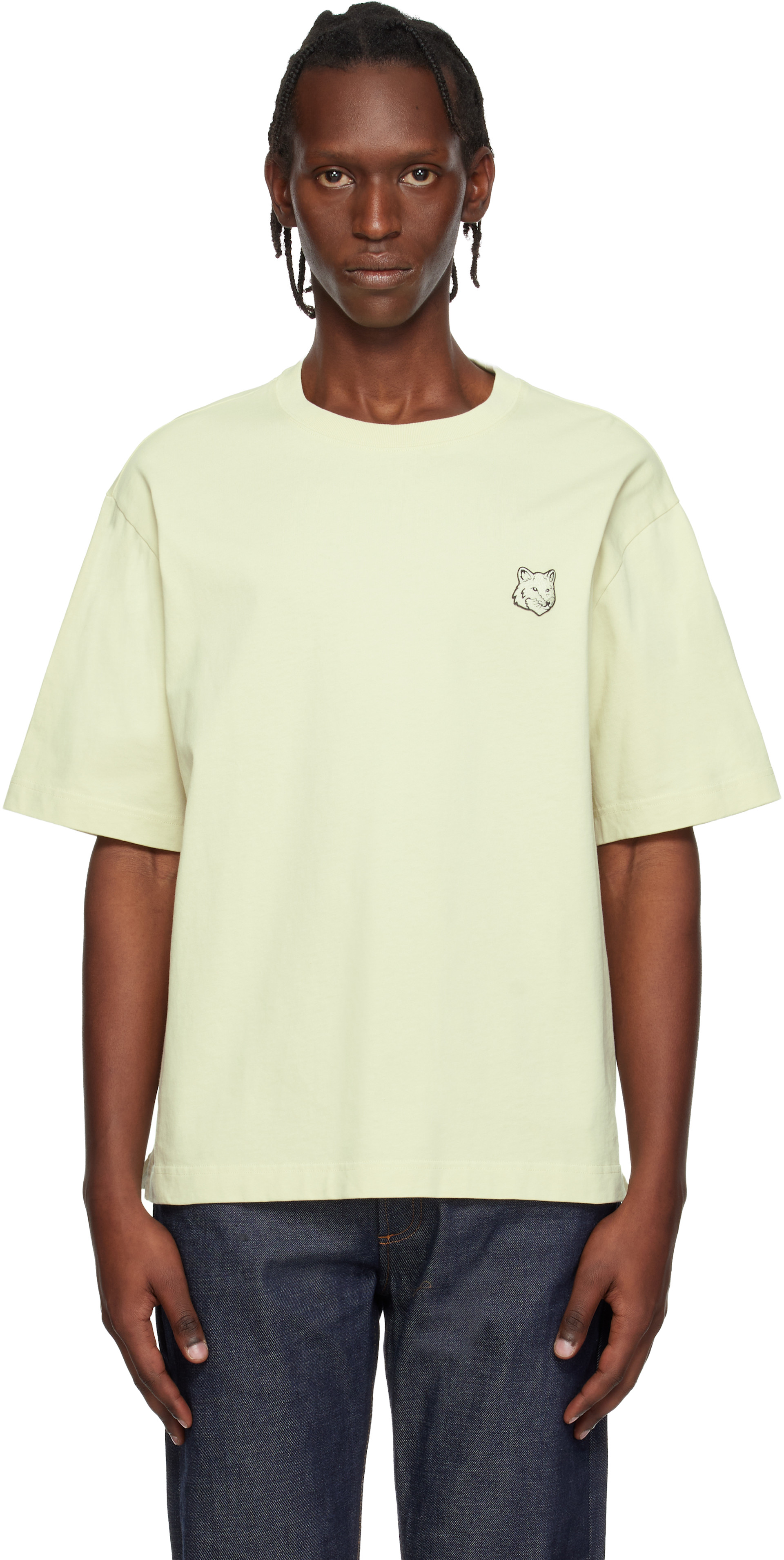 Maison Kitsuné: Green Fox Head Oversize T-shirt | SSENSE