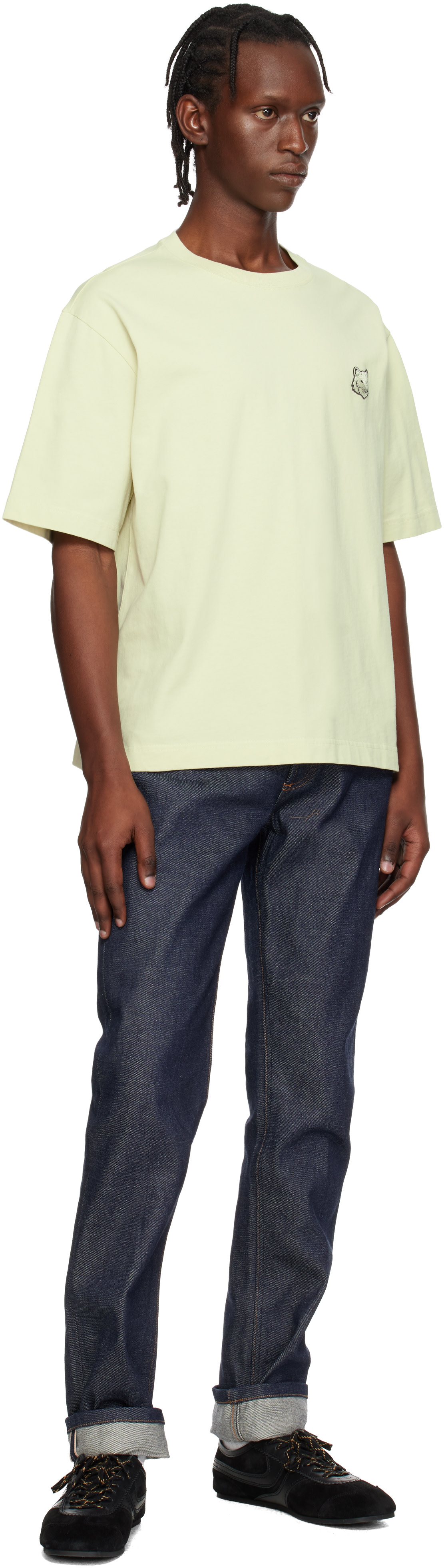 Maison Kitsuné: Green Fox Head Oversize T-shirt | SSENSE