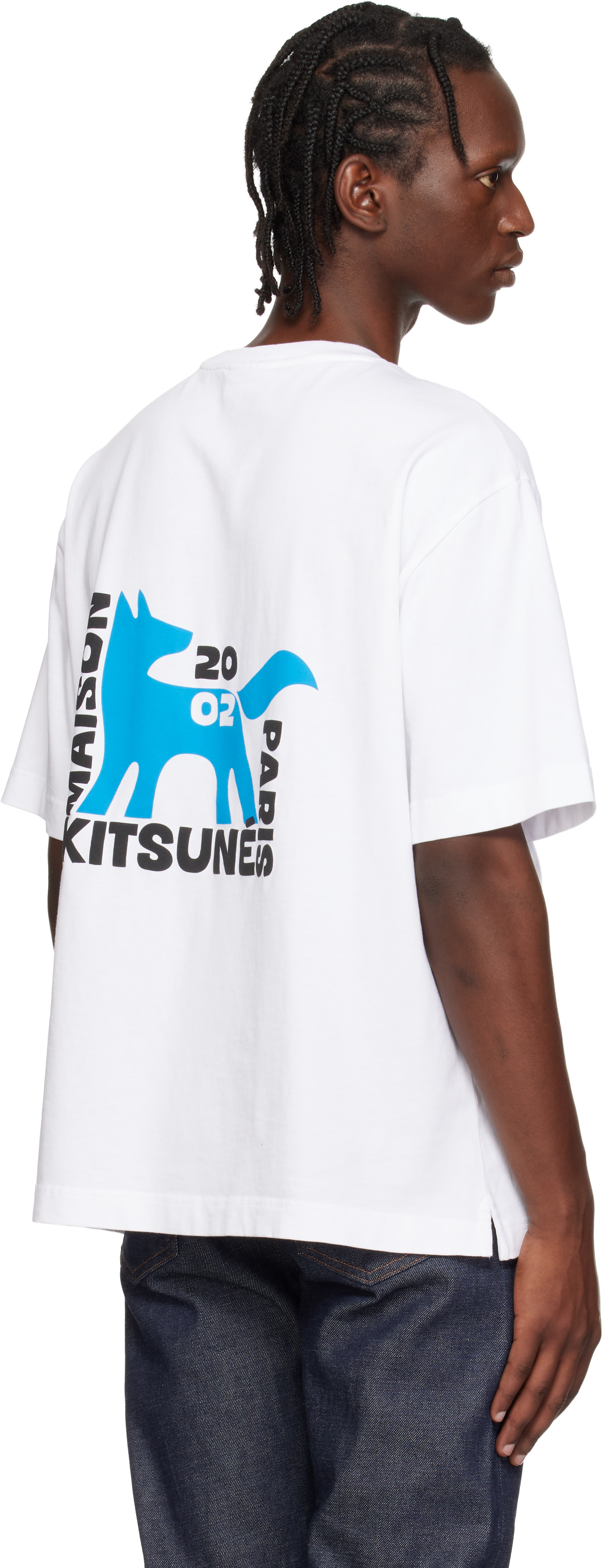 Maison Kitsuné - 화이트 갤러리 폭스 오버사이즈 티셔츠