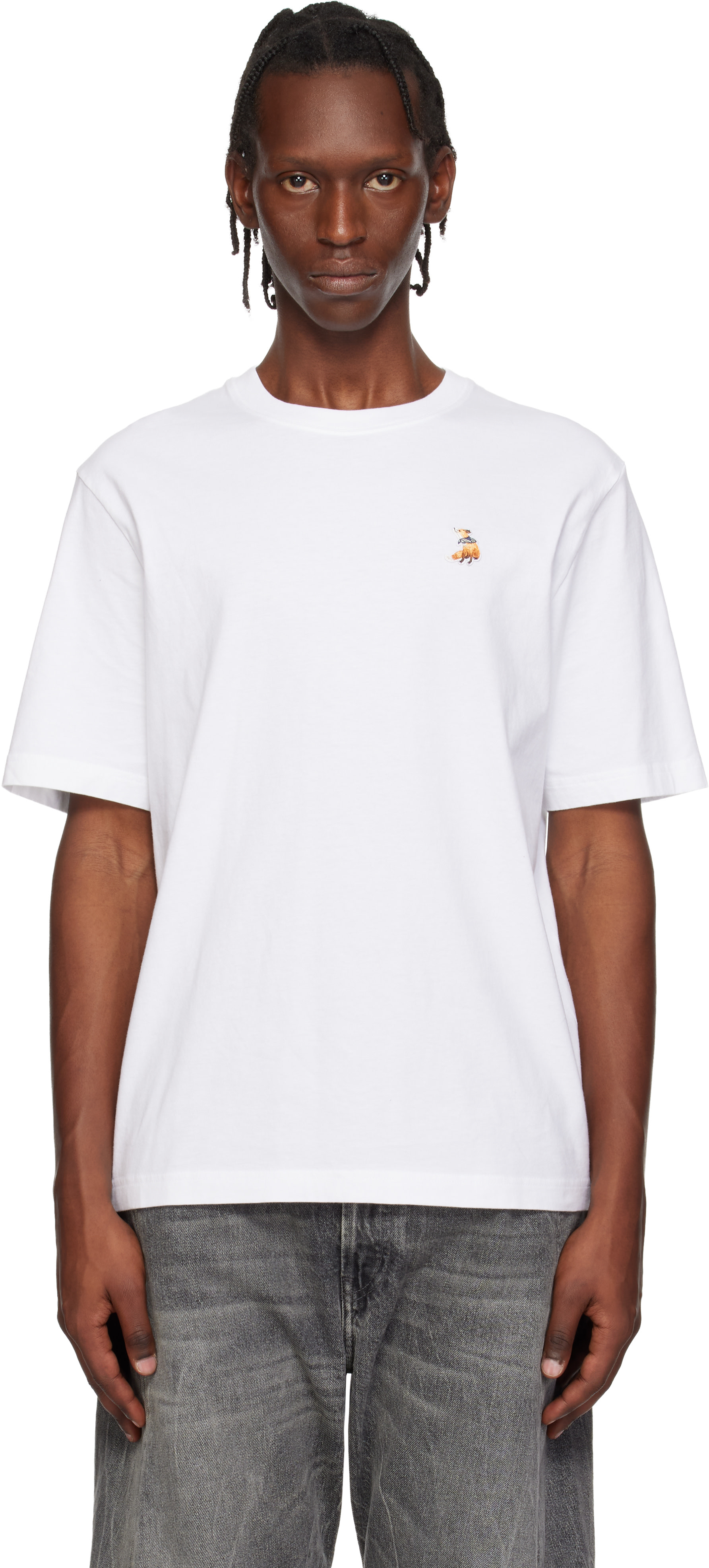 Maison Kitsuné: White Dreaming Fox Comfort T-shirt | SSENSE Denmark