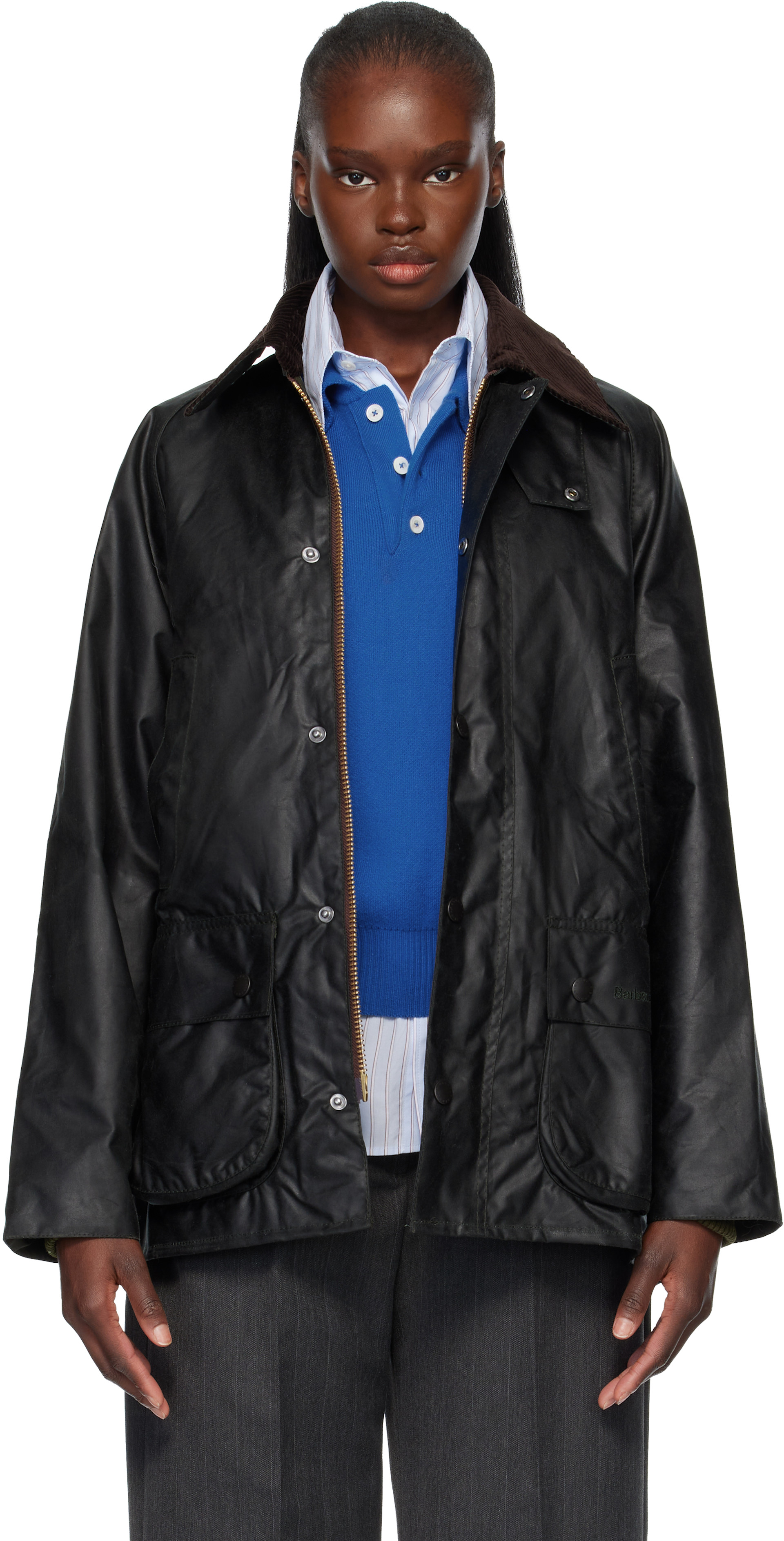 Barbour - Blouson Bedale vert en coton ciré