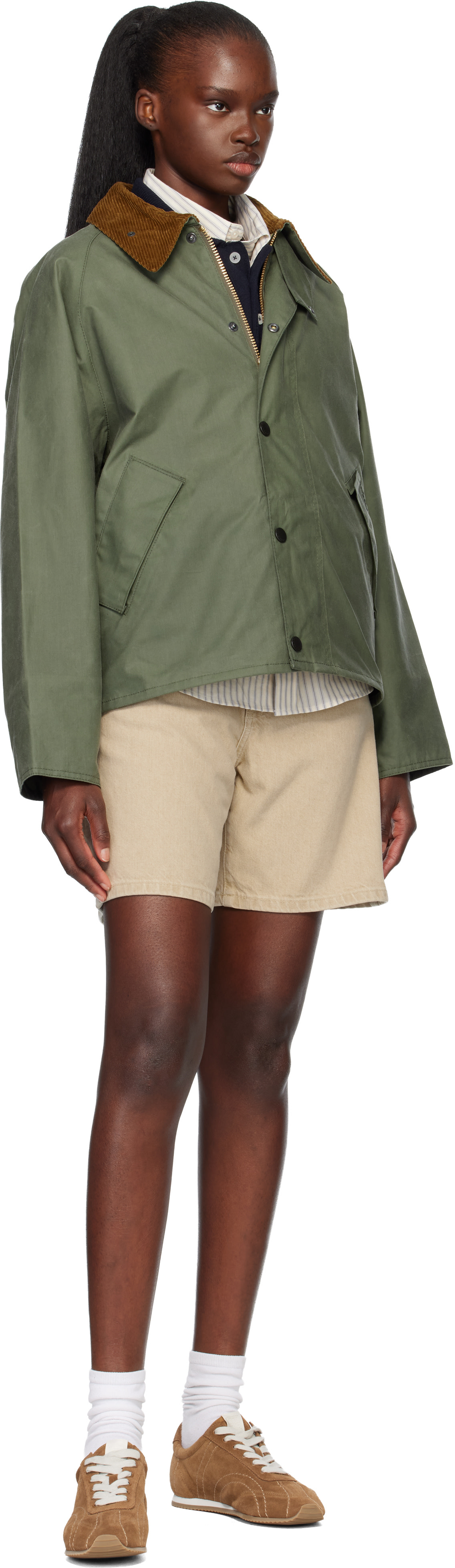 Barbour: Green Transport Waxed Jacket | SSENSE