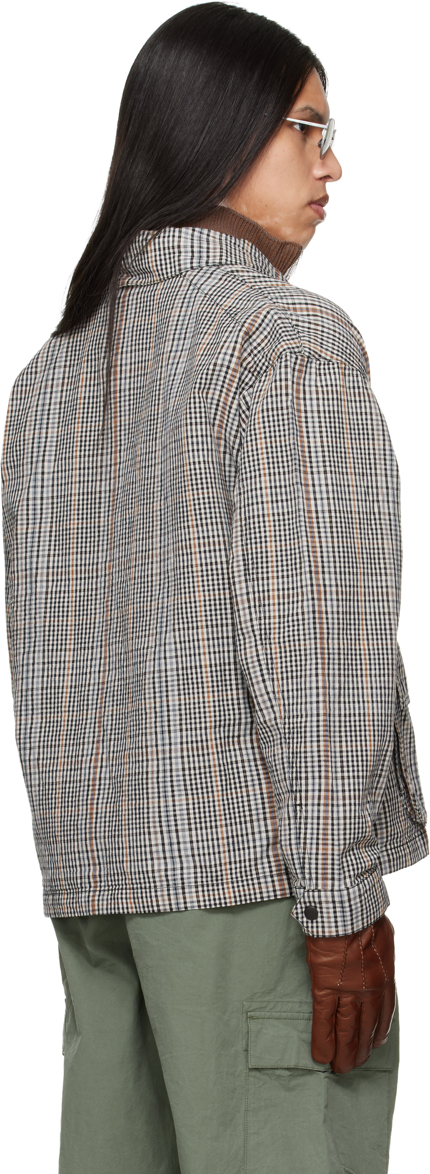 Barbour - 오프 화이트 & 블랙 웨스토 체크 캐주얼 재킷