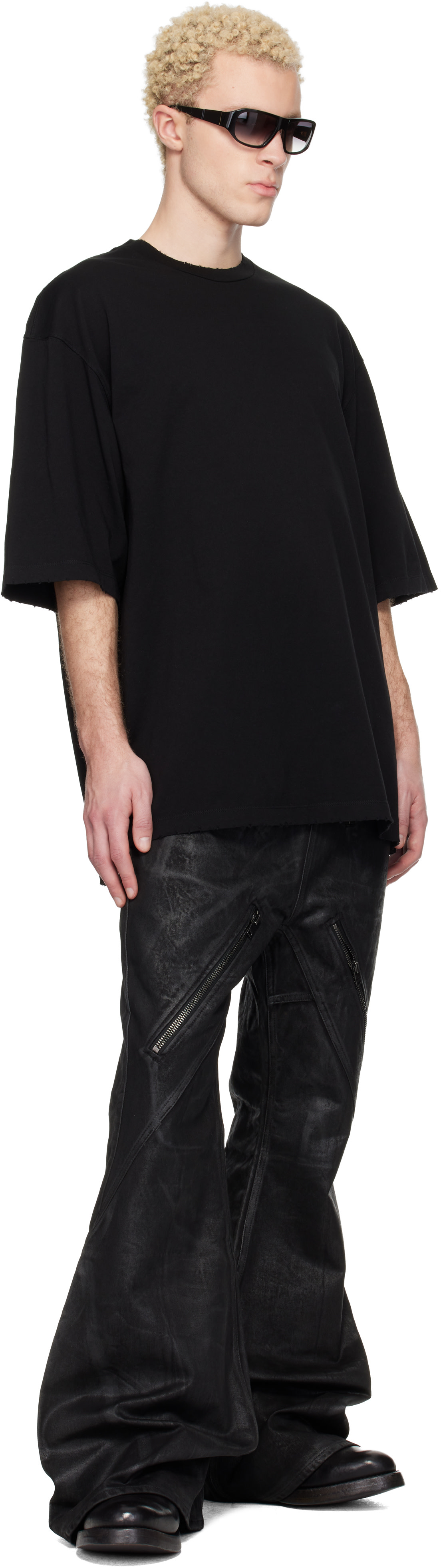 DET BLEV SENT: Black Oversized T-shirt | SSENSE