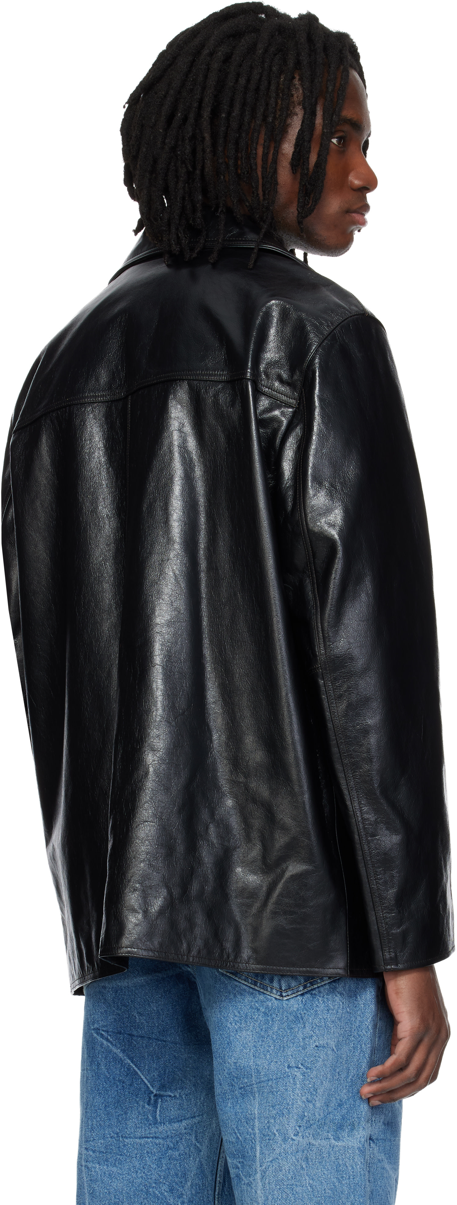 MMIC - Manteau Boulevard noir en cuir