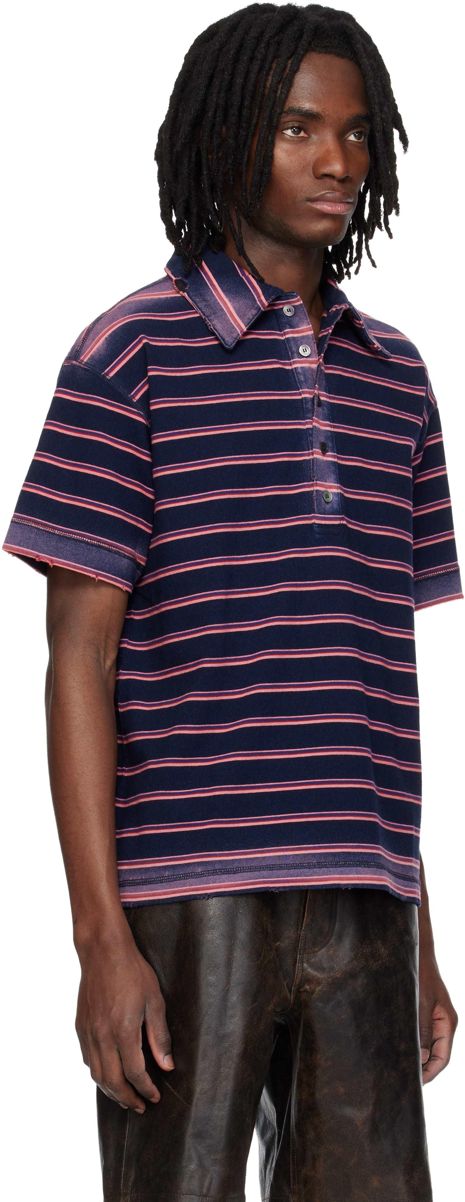 MMIC - Navy & Pink Sunstripe Polo