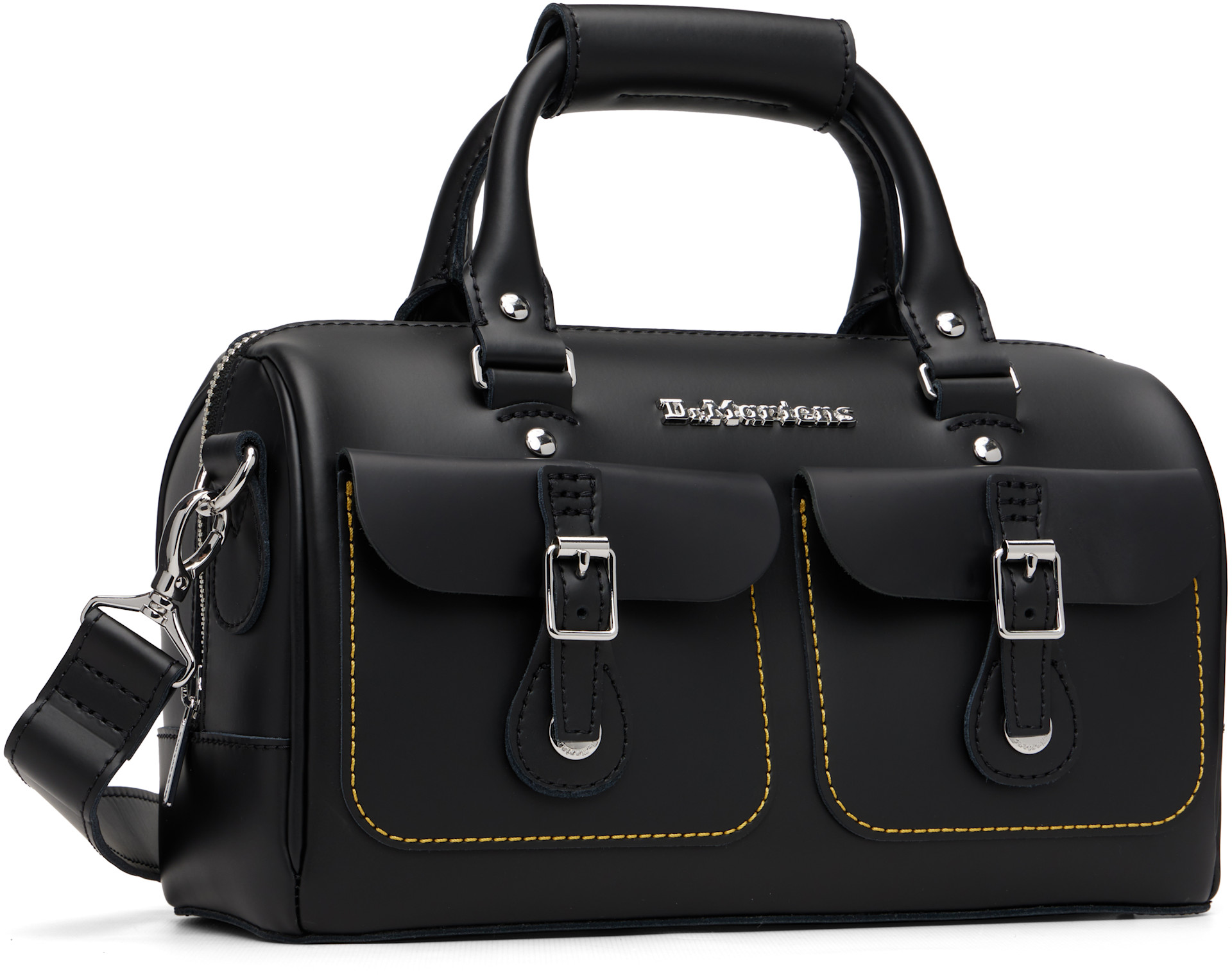 Dr. Martens: Black Kieve Leather Top Handle Bag | SSENSE Canada
