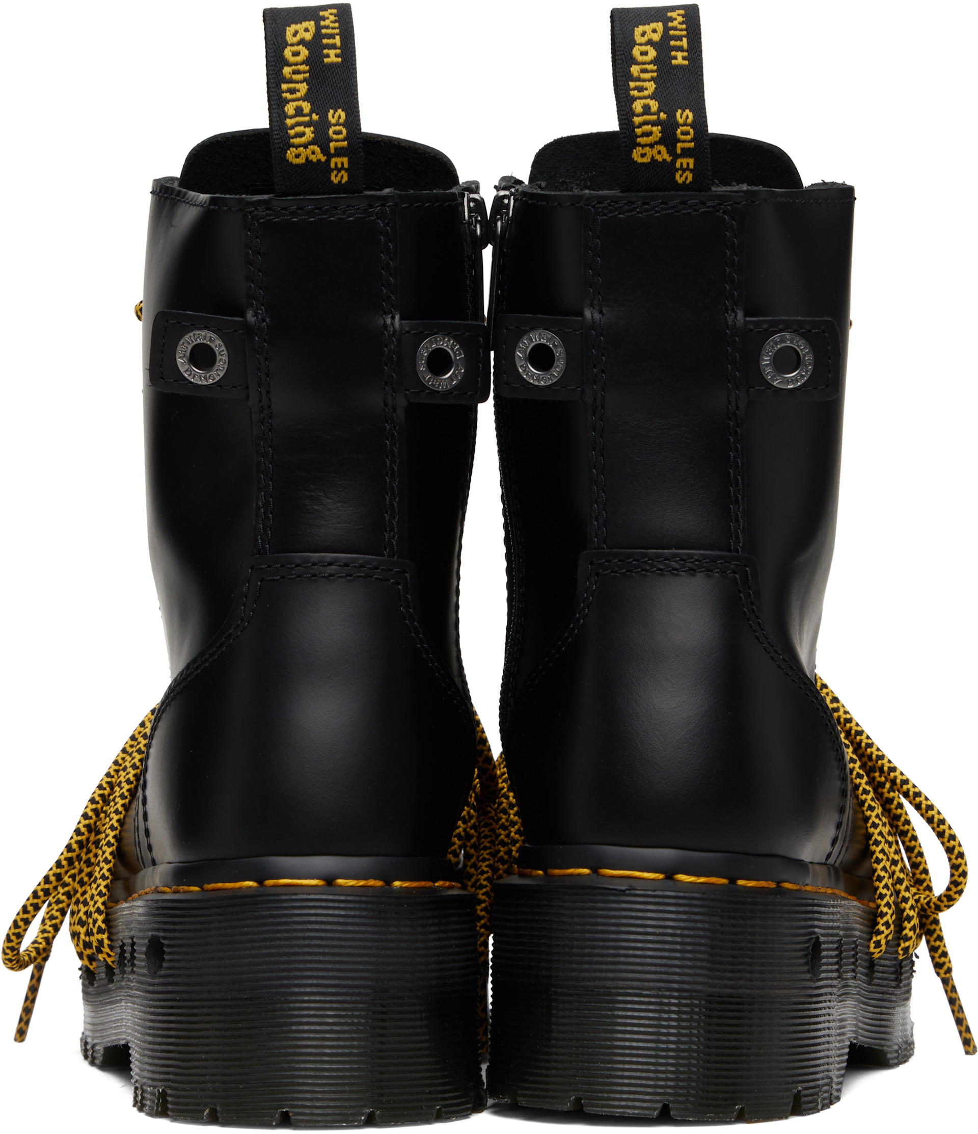 Dr. Martens: Black Jadon XL Leather Platform Boots | SSENSE
