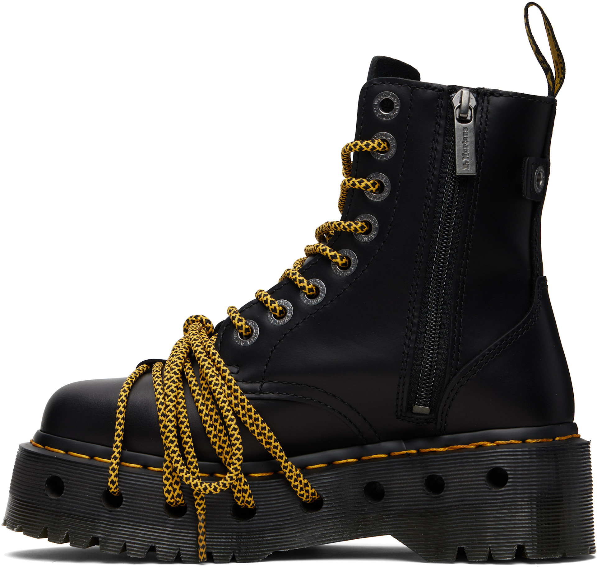 Dr. Martens: Black Jadon XL Leather Platform Boots | SSENSE