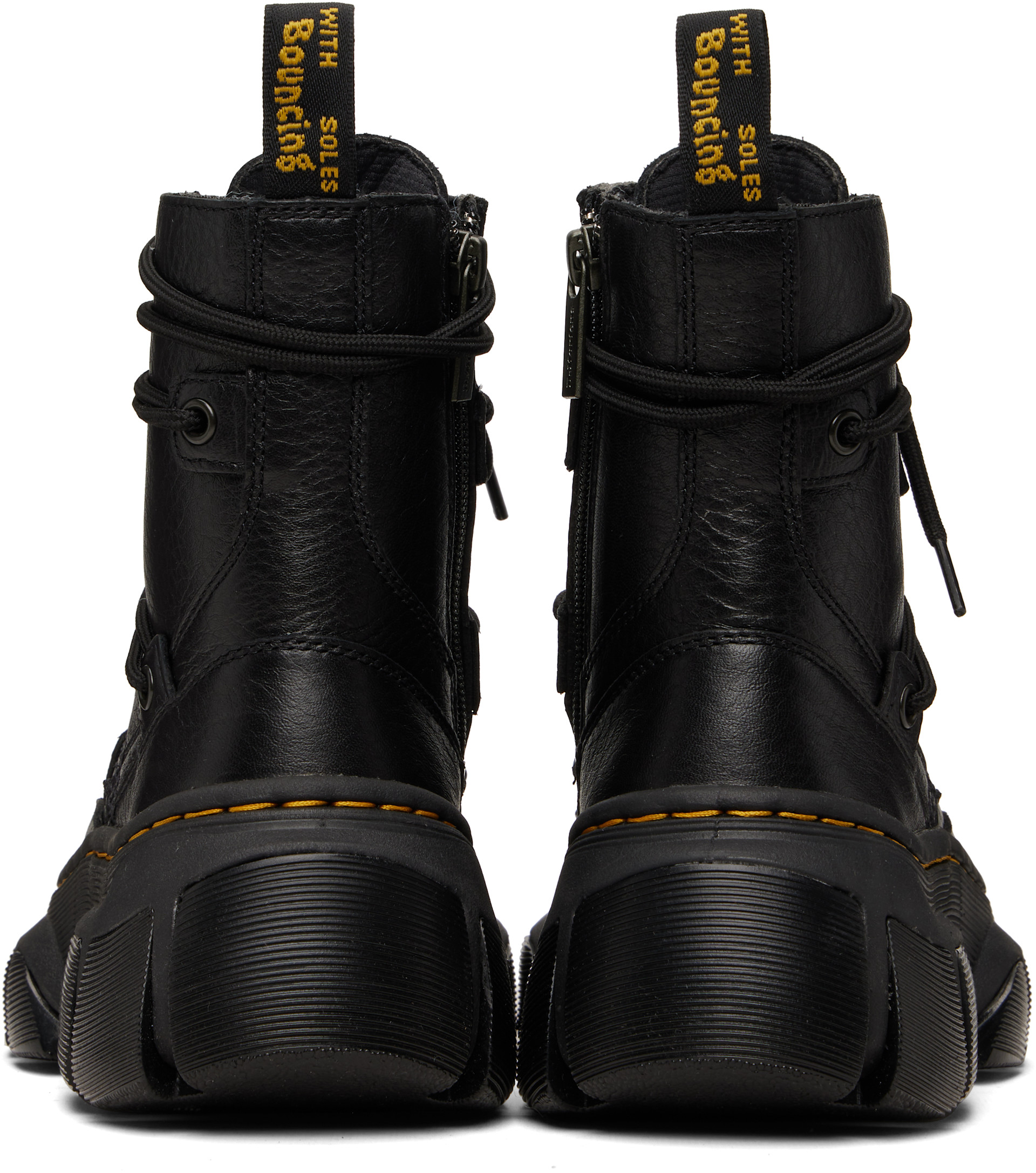Dr. Martens ブラックレザーブーツ draw drawers トート Dr.Martens（ドクターマーチン） ブーツ レディース 1460 ツインジップ