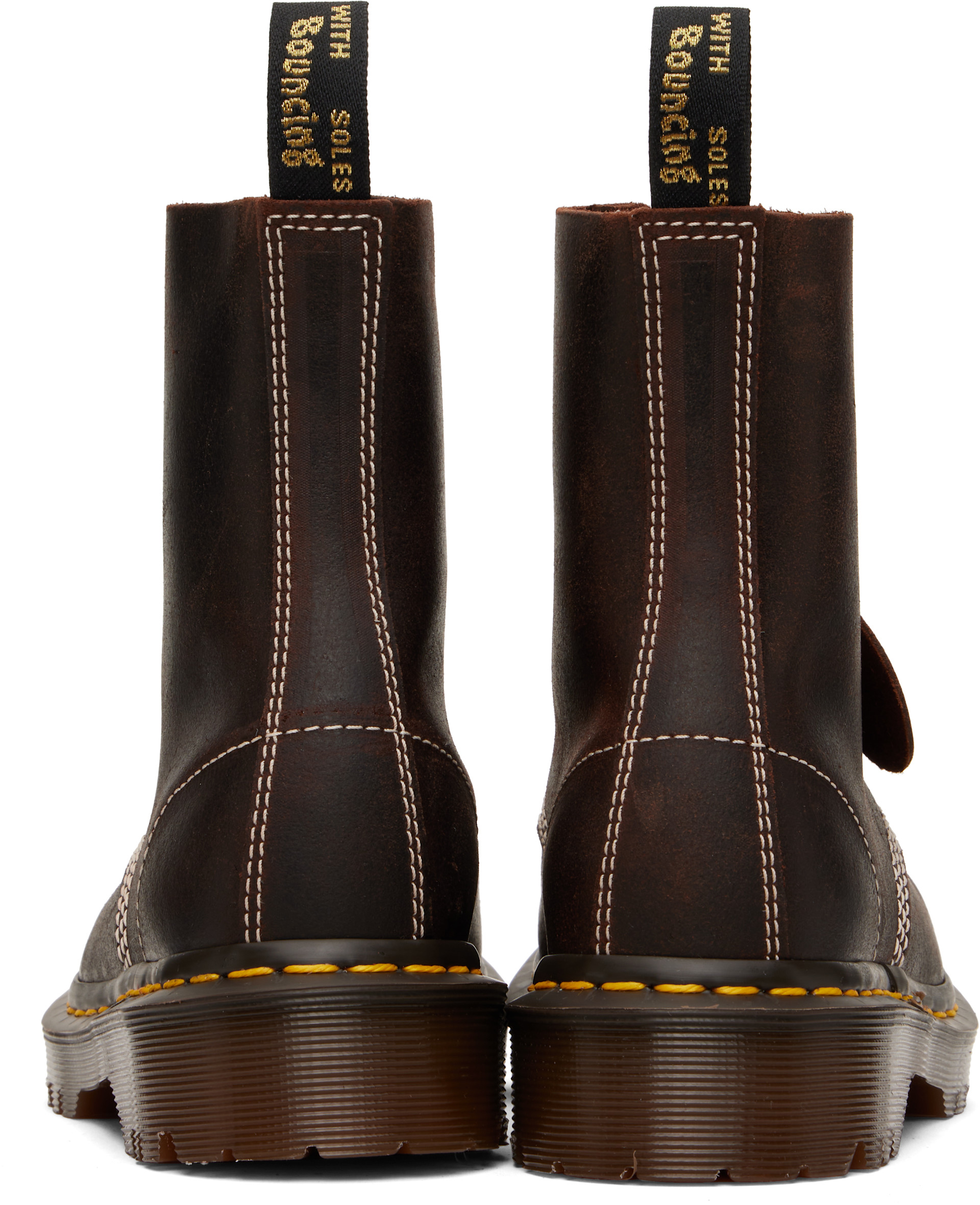 Dr. Martens: ブラウン 1460 'Made In England' Wax Commander ブーツ