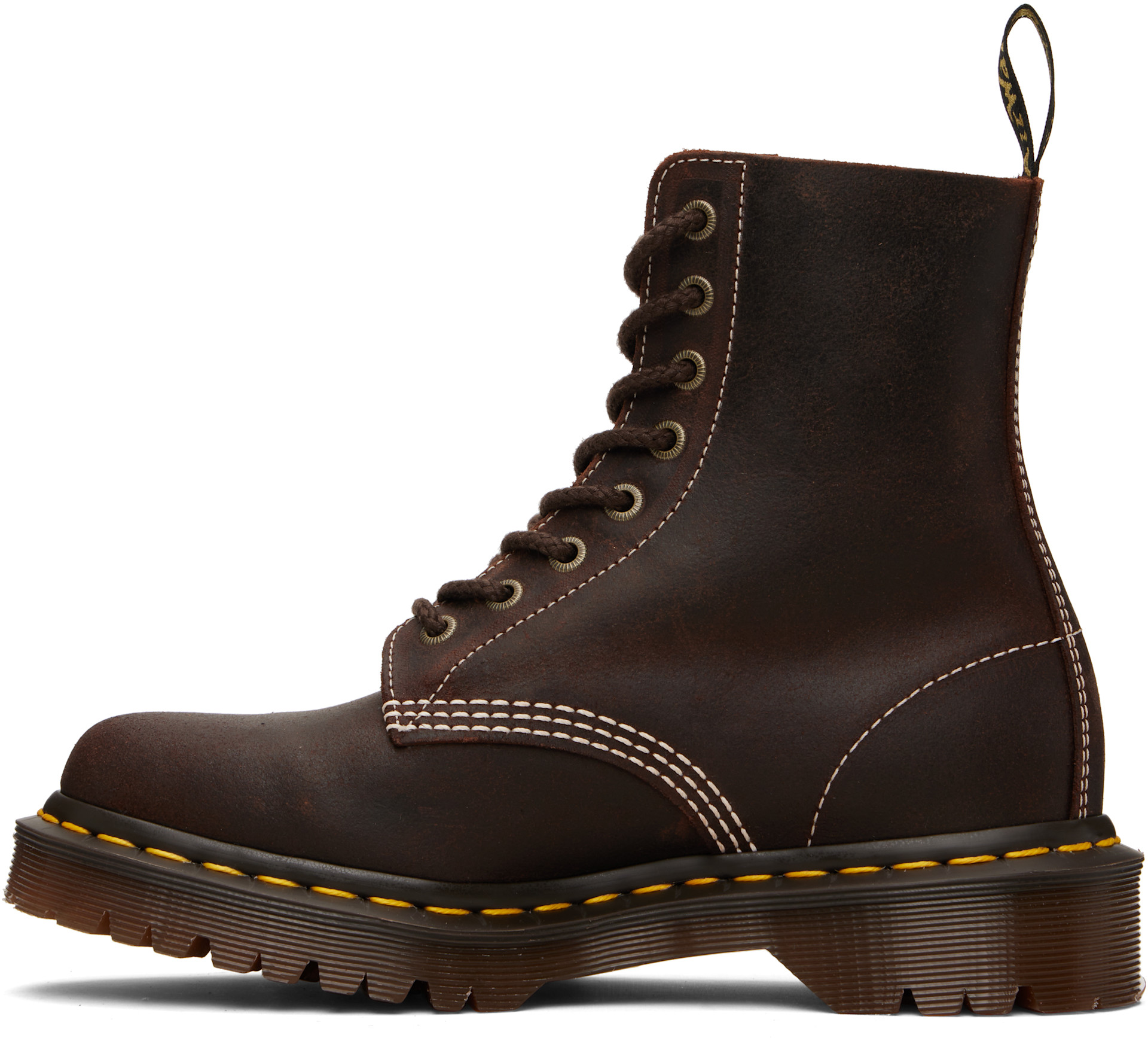 Dr. Martens: Brown 1460 'Made In England' Wax Commander Boots | SSENSE