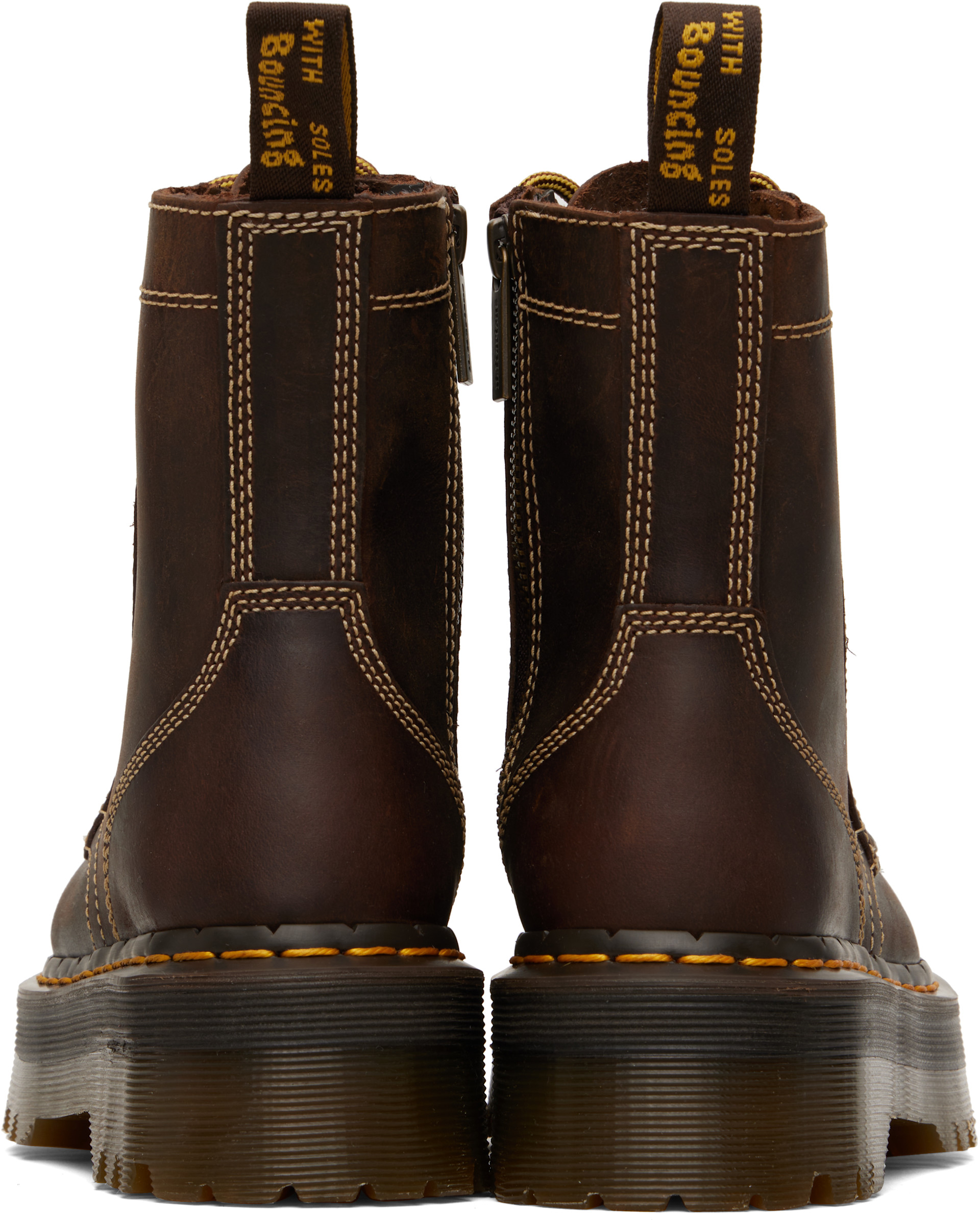 Dr. Martens - Bottes Jadon Arc brunes à plateforme