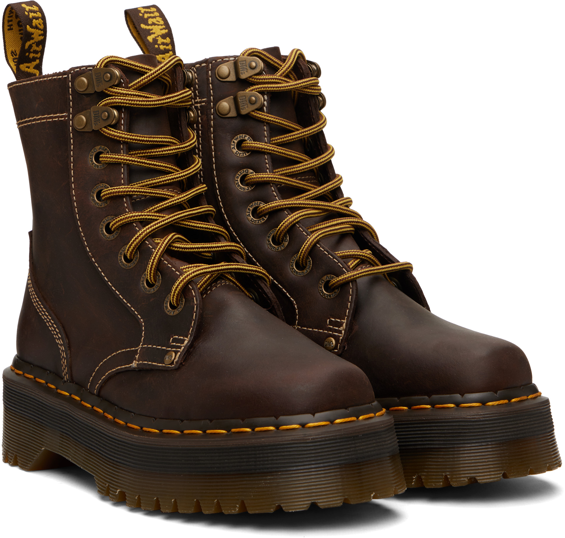 Dr. Martens - Bottes Jadon Arc brunes à plateforme
