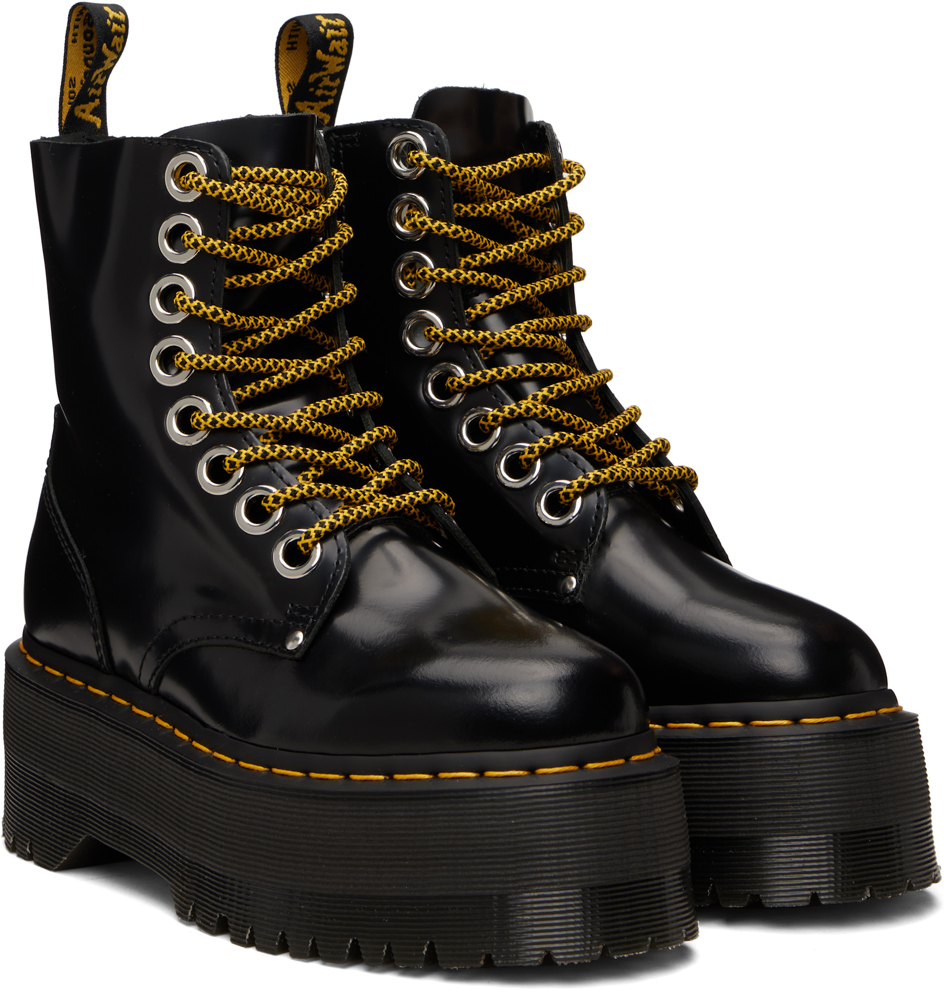 Dr.Martens JADON MAX UK7 超厚底 Dr. Martens: Black Jadon Max Platform Boots | SSENSE Canada