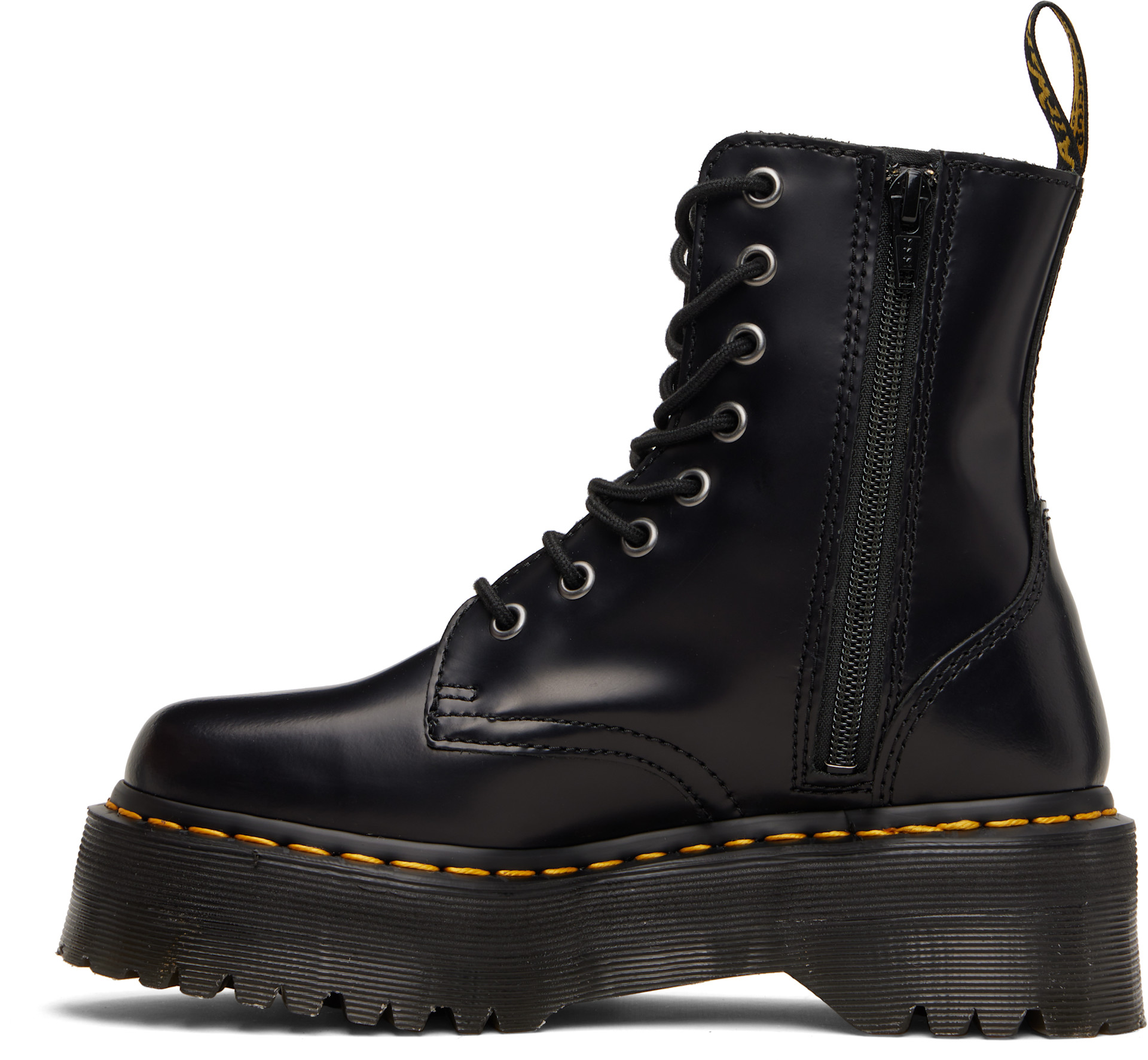 Dr. Martens - 블랙 제이든 스무스 가죽 플랫폼 부츠
