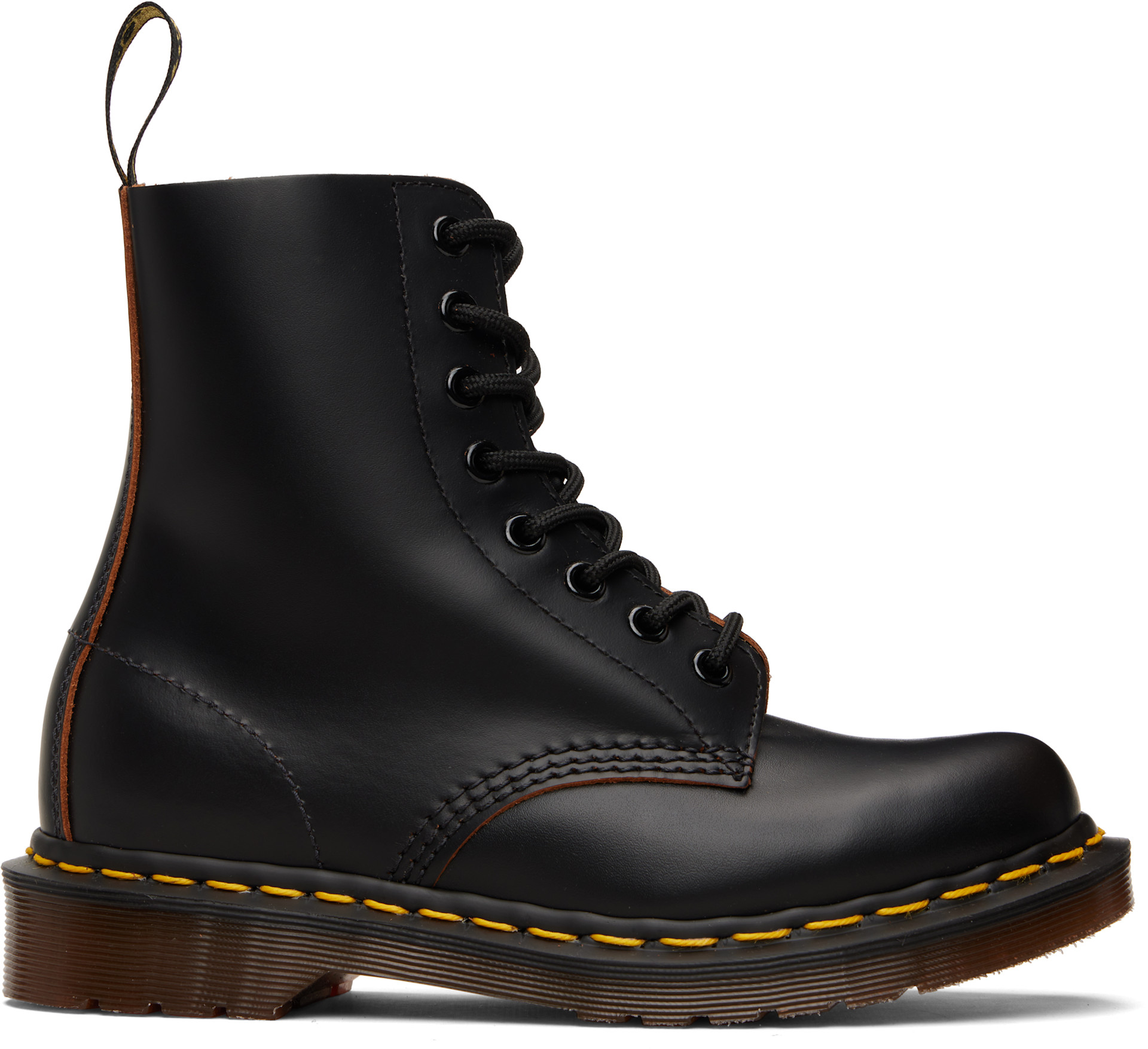 Dr. Martens: Black 1460 Vintage 'Made In England' Lace Up Boots