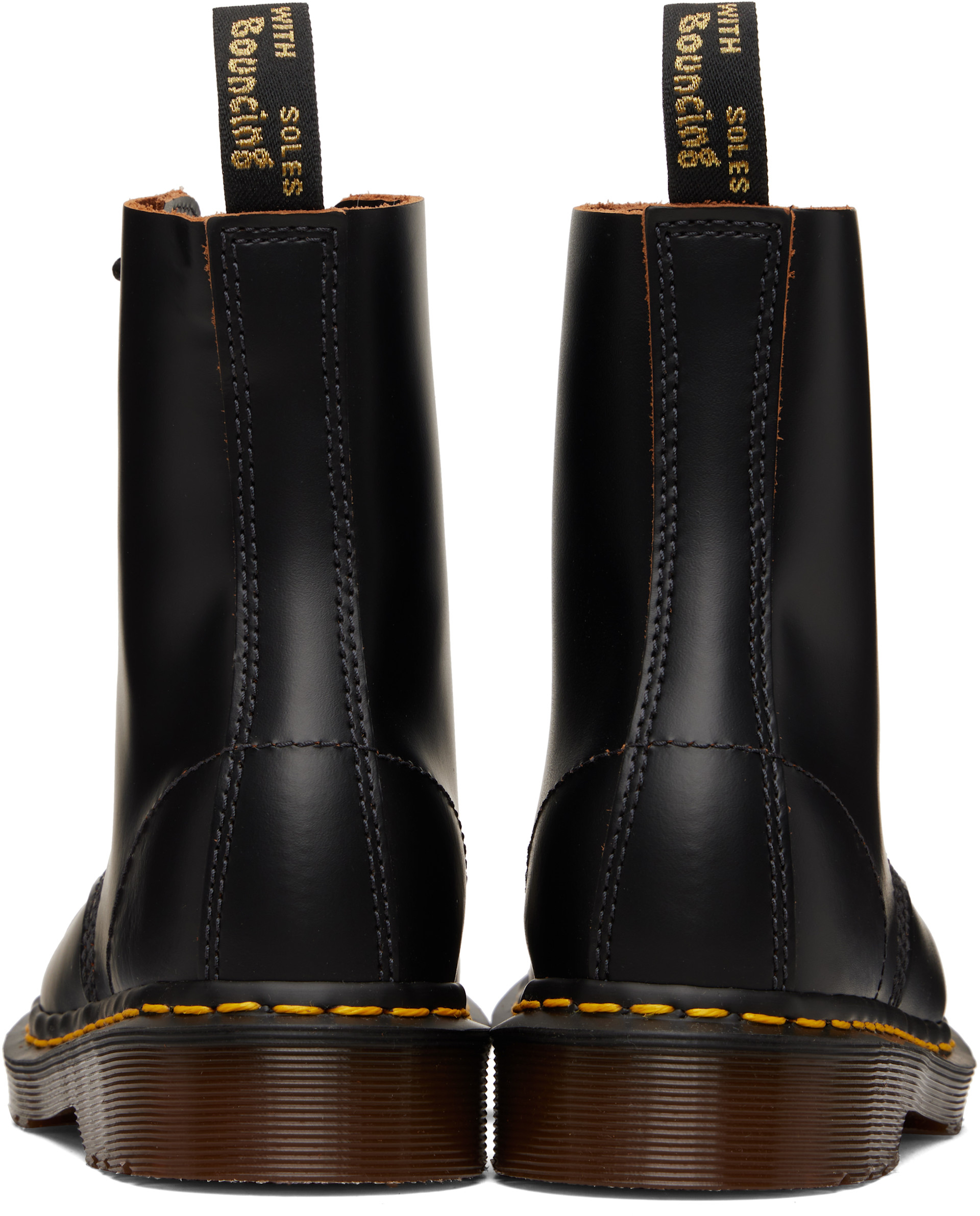 Dr. Martens: Black 1460 Vintage 'Made In England' Lace Up Boots