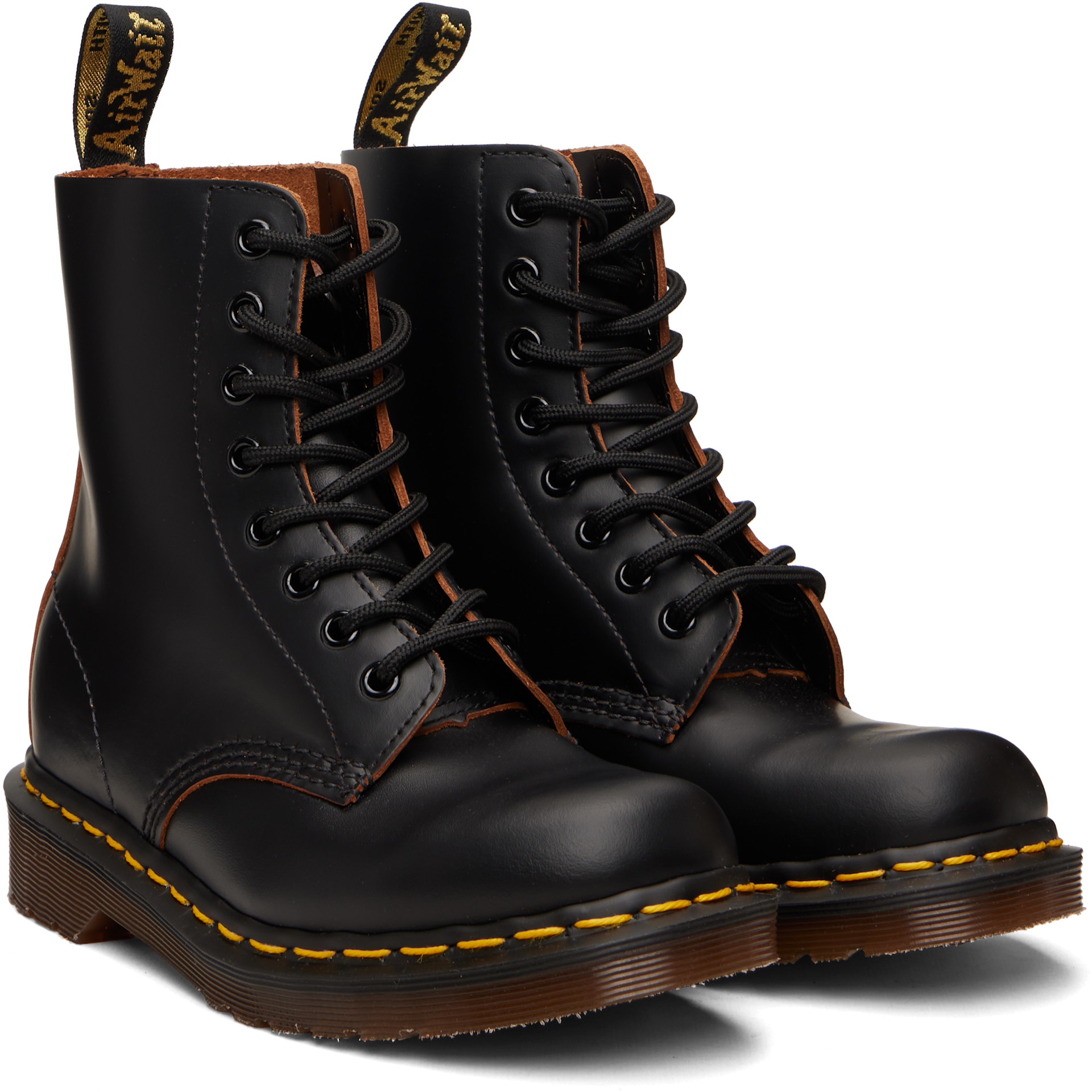 Dr. Martens: Black 1460 Vintage 'Made In England' Lace Up Boots