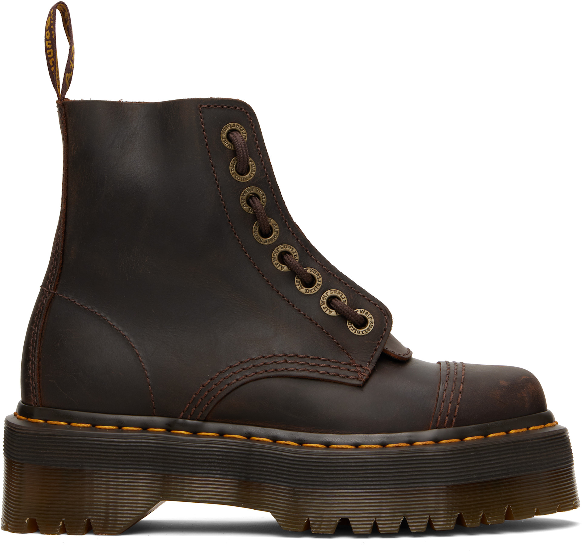Dr. Martens: Brown Sinclair Crazy Horse Leather Platform Boots