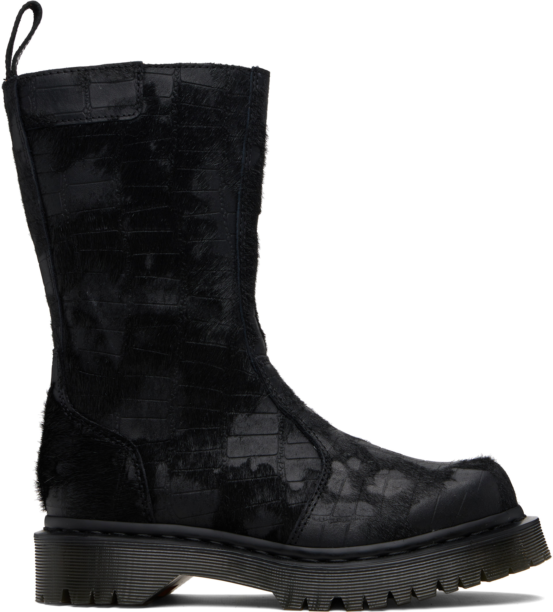 Dr. Martens: Black Croc Rejena Boots | SSENSE Canada