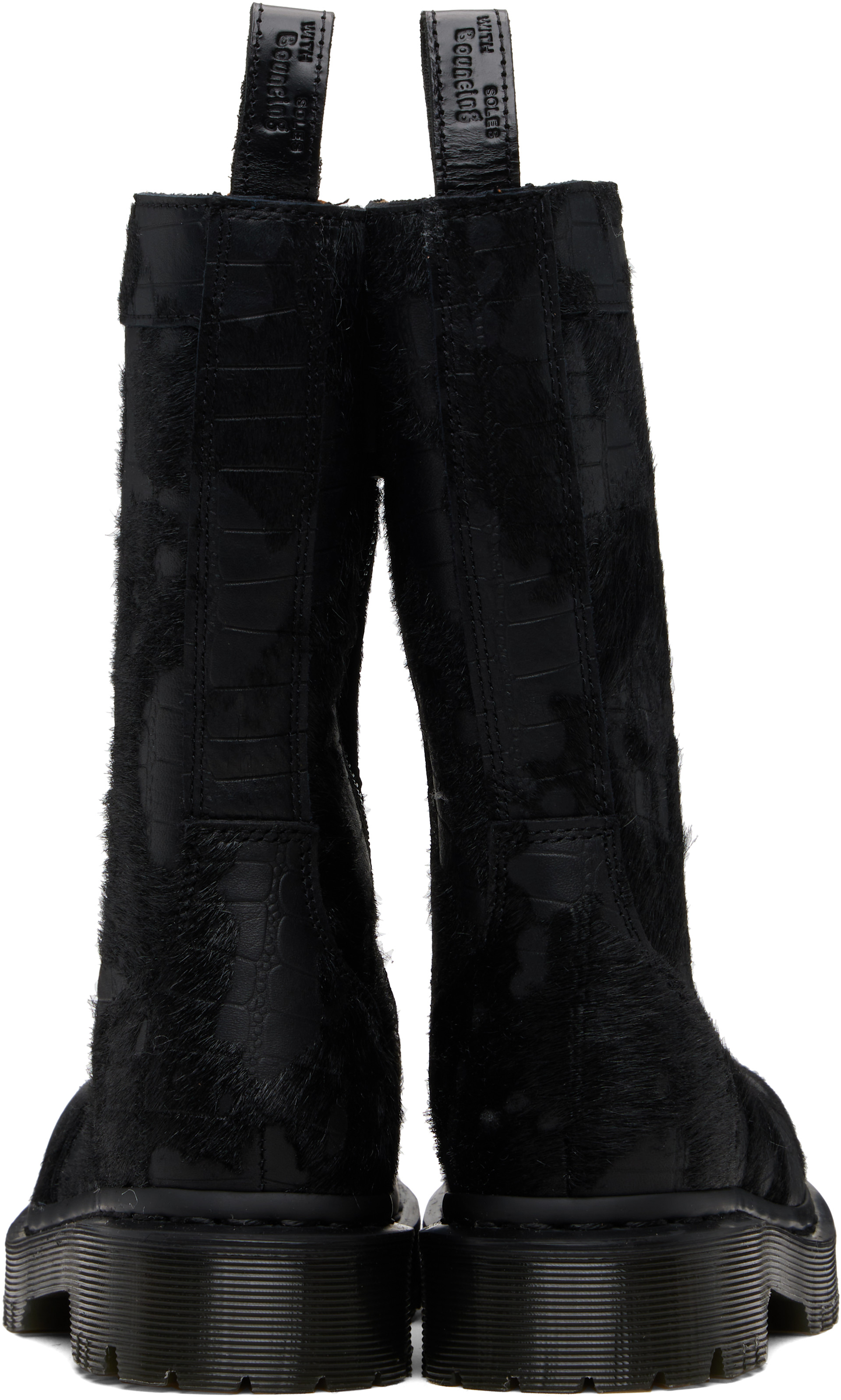 Dr. Martens: Black Croc Rejena Boots | SSENSE Japan