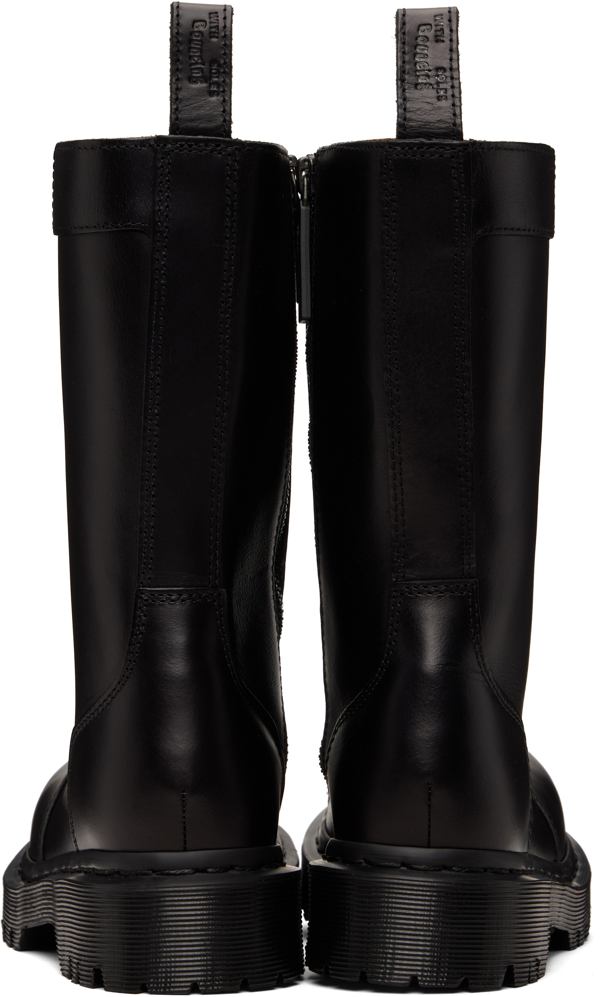 Dr. Martens: Black Rejena Old Harness Leather Boots | SSENSE Argentina