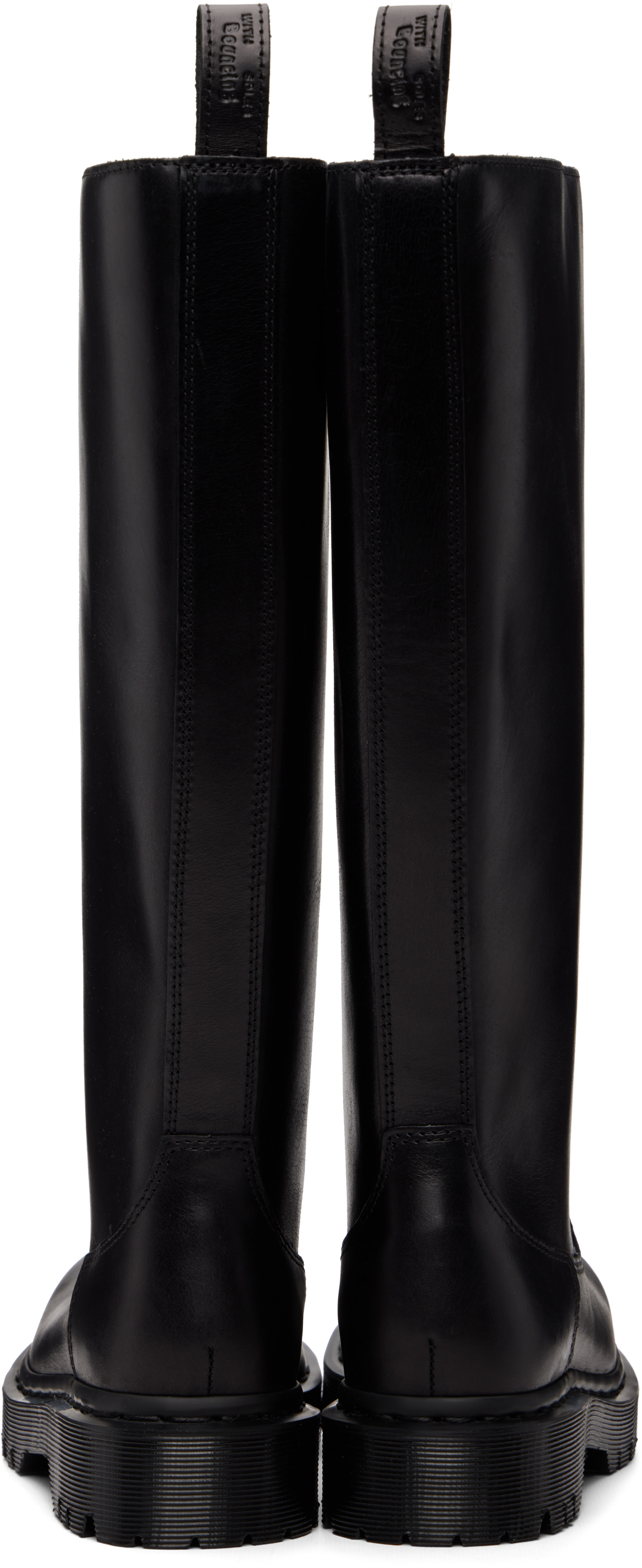 Dr. Martens: Black Rejena Hi Old Harness Leather Tall Boots | SSENSE