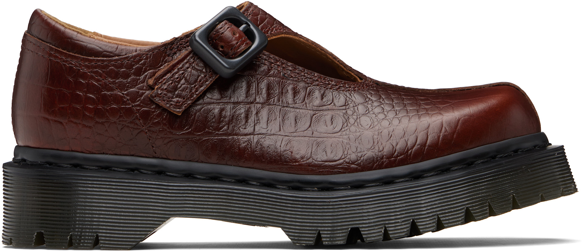 Dr. Martens: バーガンディ Regina メリージェーン シューズ | SSENSE 日本
