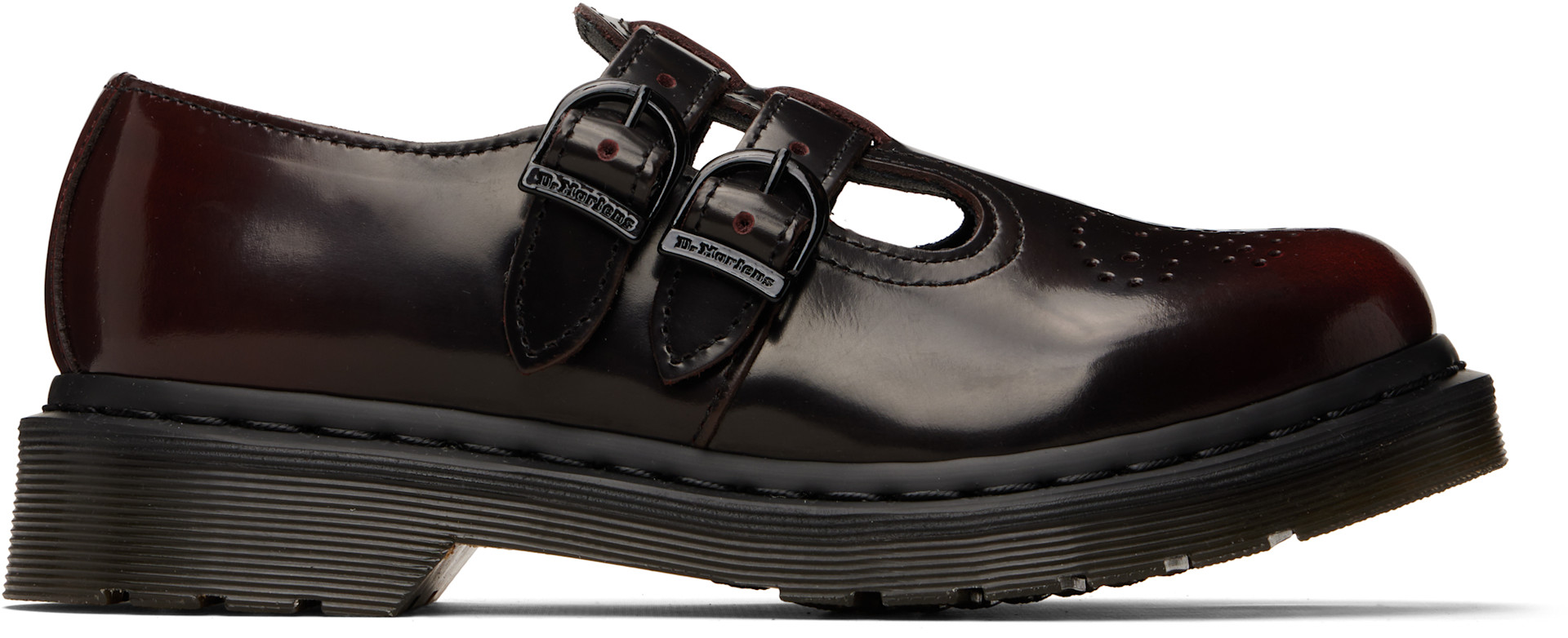 Dr. Martens: Black & Burgundy 8065 Mary Jane Loafers | SSENSE Taiwan
