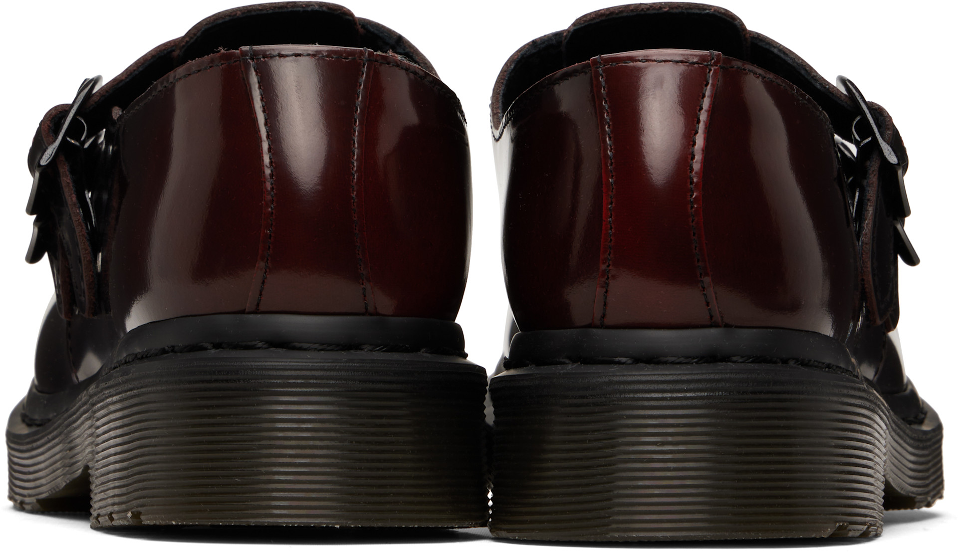 Dr. Martens: Black & Burgundy 8065 Mary Jane Loafers | SSENSE Canada