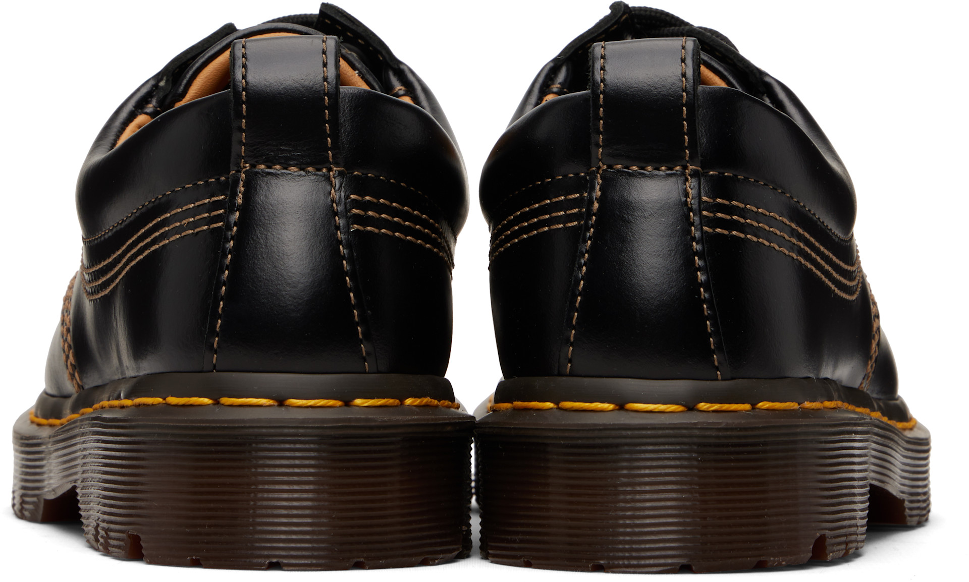 UK10_29cm Dr.Martens LOWELL モックトゥレザーシューズ Dr. Martens: ブラック Lowell レザー モックトゥ ダービー | SSENSE 日本