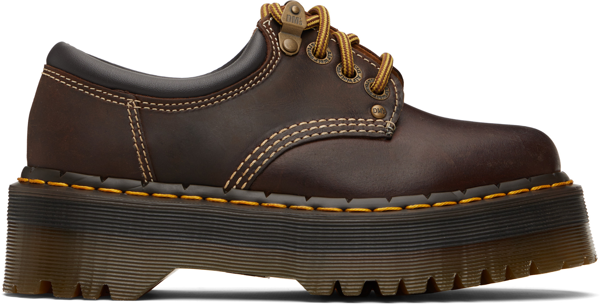 Dr. Martens: ブラウン 8053 Arc レザー プラットフォーム カジュアル