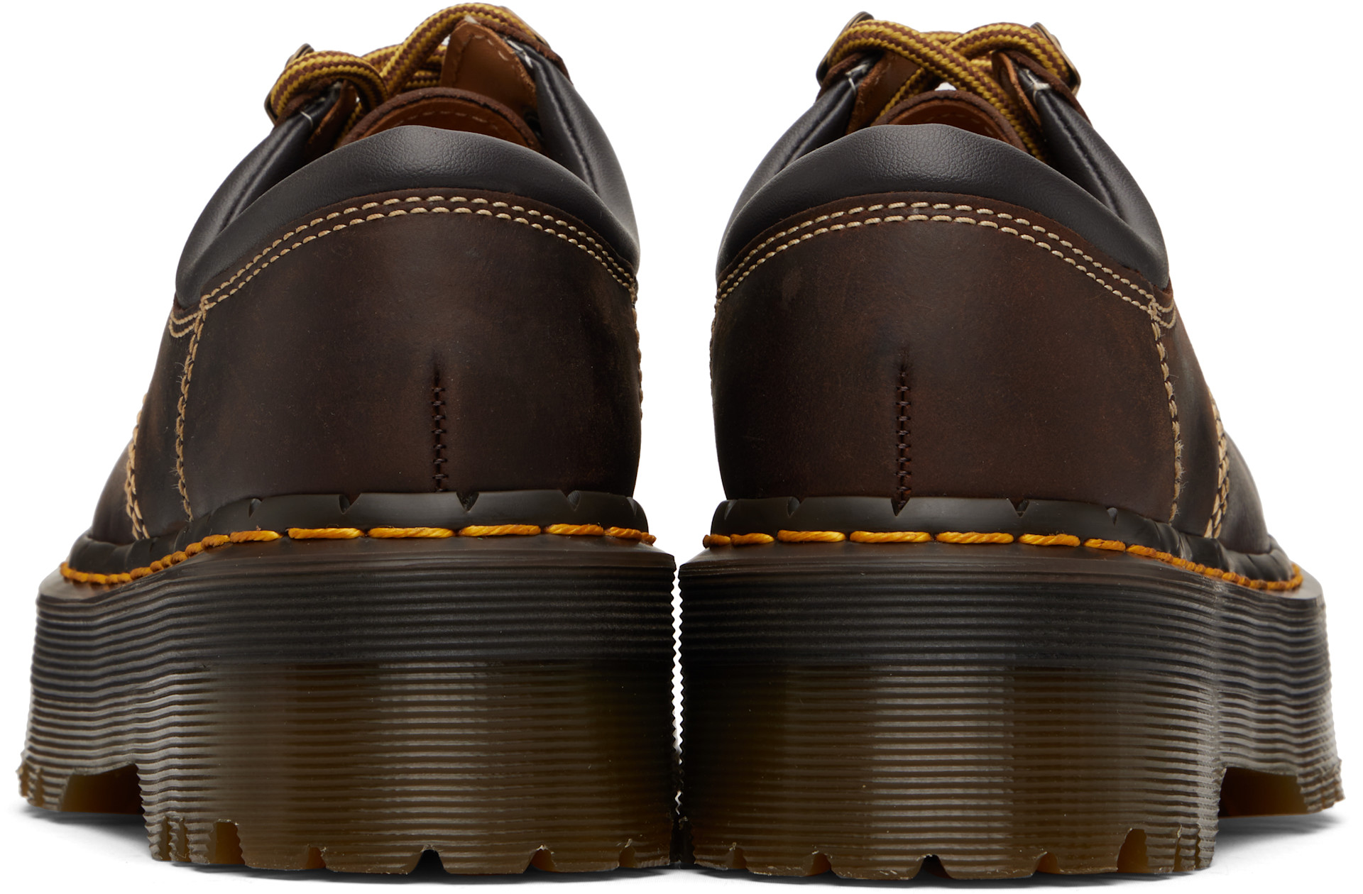 専用 Dr. Martens: ブラウン 8053 Arc レザー プラットフォーム カジュアル