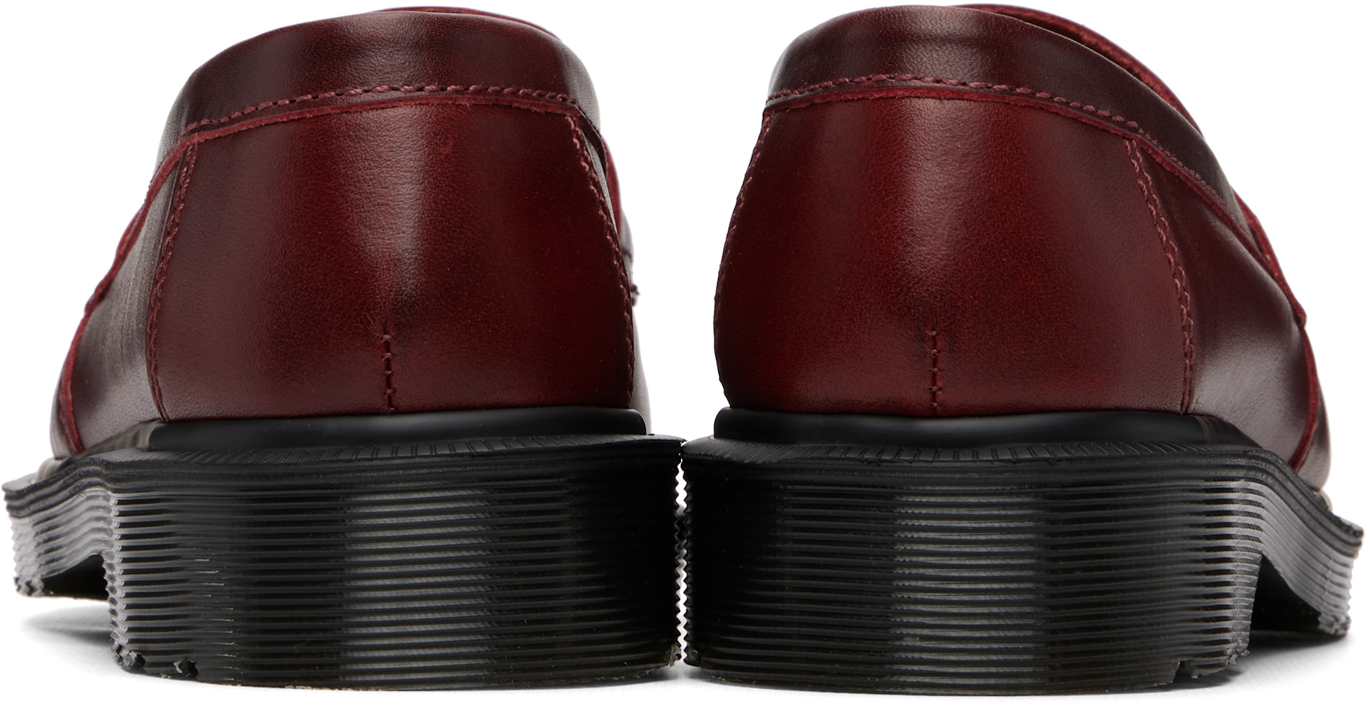Dr. Martens バーガンディ ローファー28.0 Dr. Martens: Burgundy Delapre 'Made In England' Classic Loafers