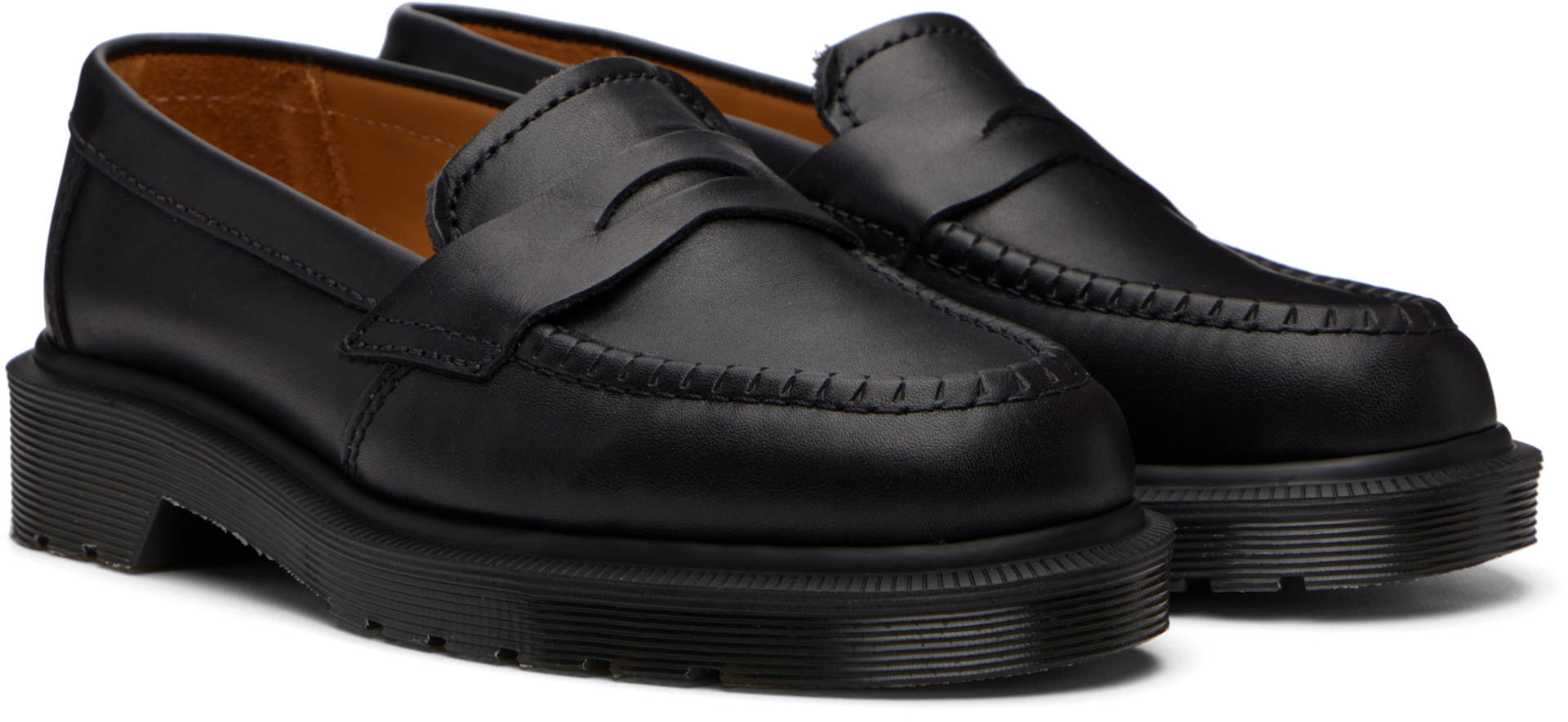 Dr. Martens: Black Delapre 'Made In England' Classic Loafers | SSENSE
