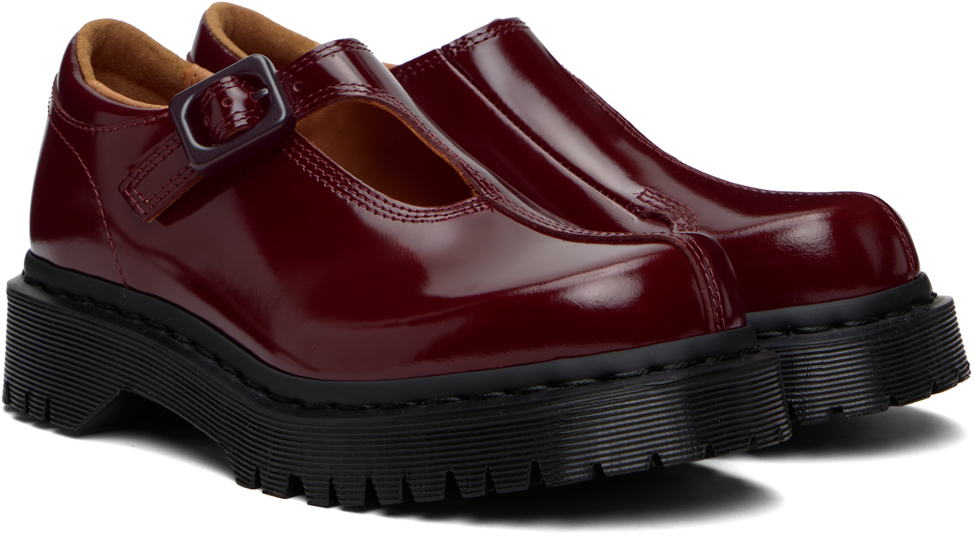 Dr. Martens: バーガンディ Rejena Mary Jane Laquered レザー 