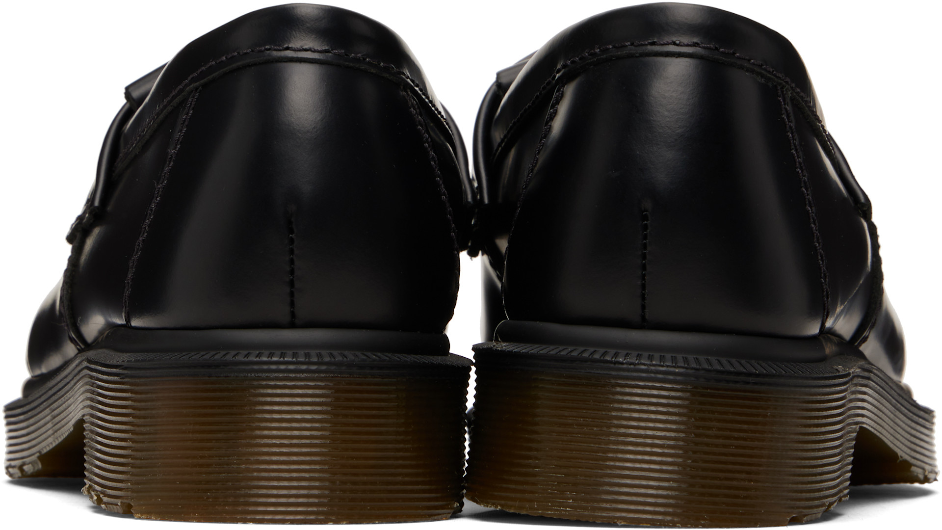 Dr. Martens: Black Adrian Smooth Loafers | SSENSE Canada