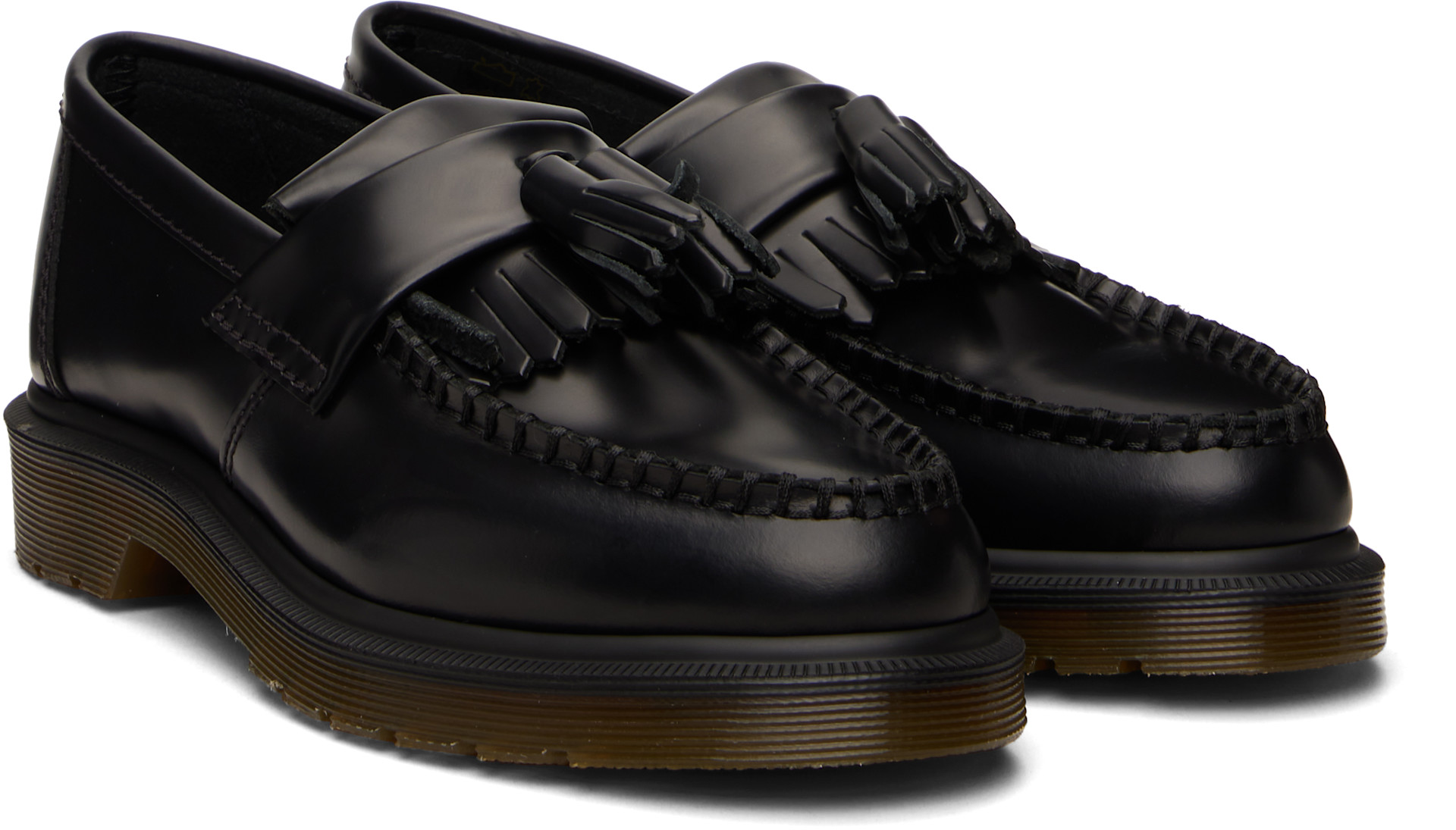 Dr. Martens: Black Adrian Smooth Loafers | SSENSE Canada