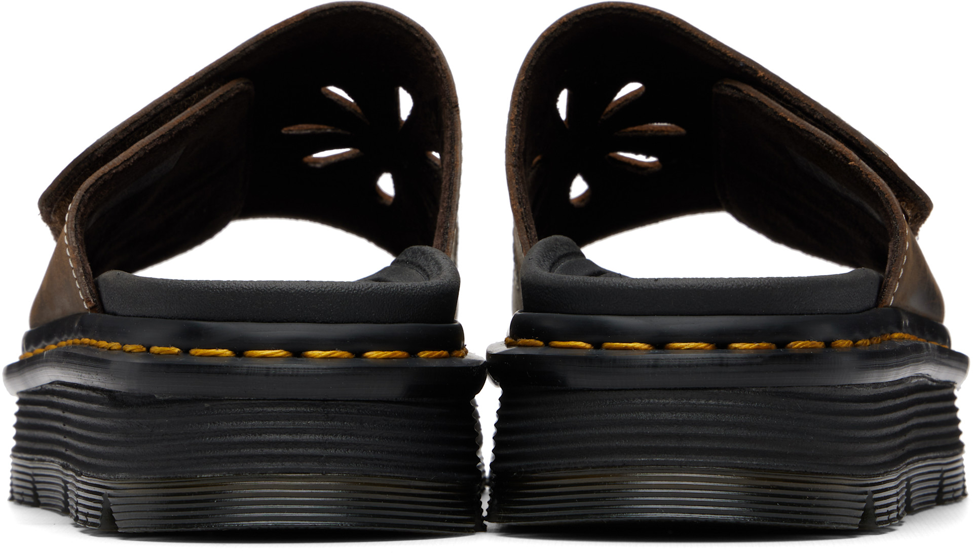 Dr. Martens: Brown Zebzag Flower Sandals | SSENSE