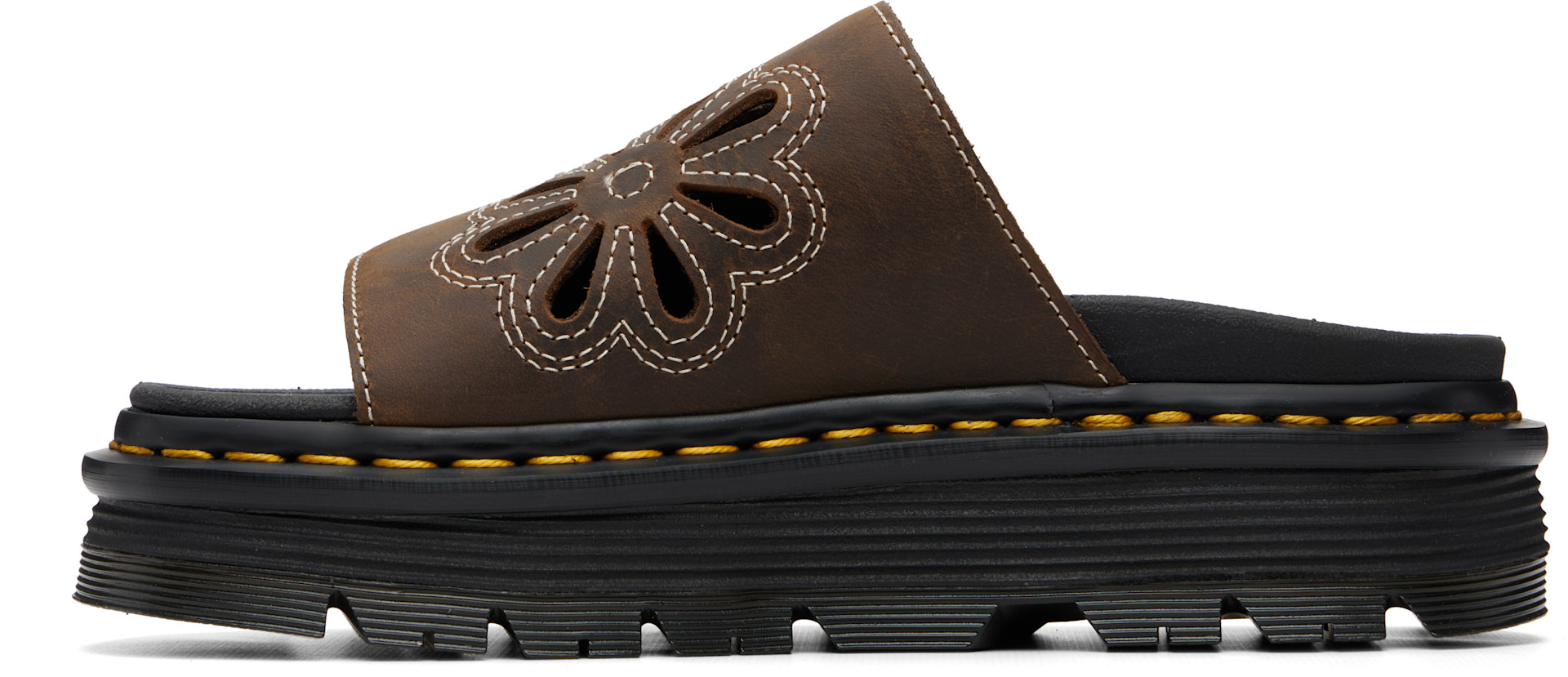 Dr. Martens: Brown Zebzag Flower Sandals | SSENSE