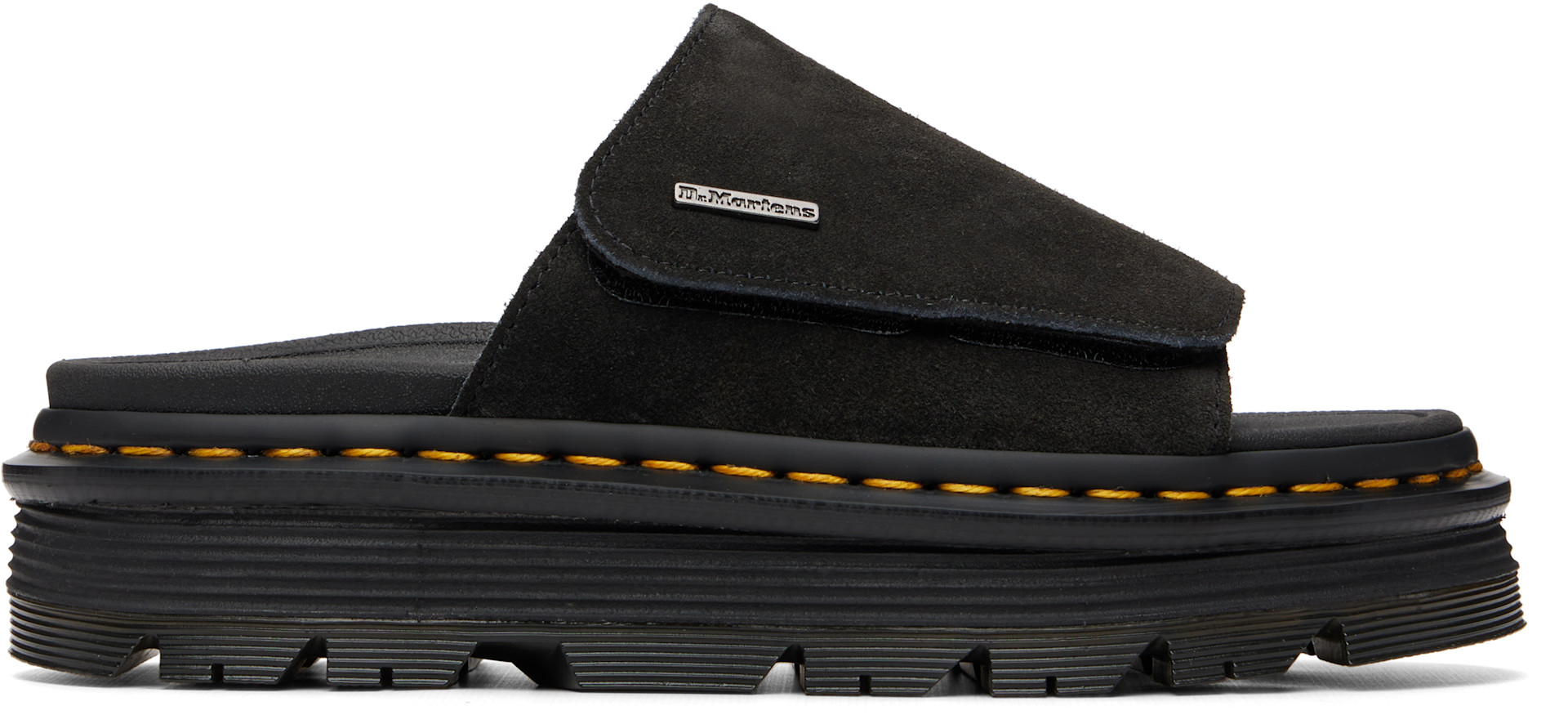Dr. Martens: Black Zebzag Sandals | SSENSE