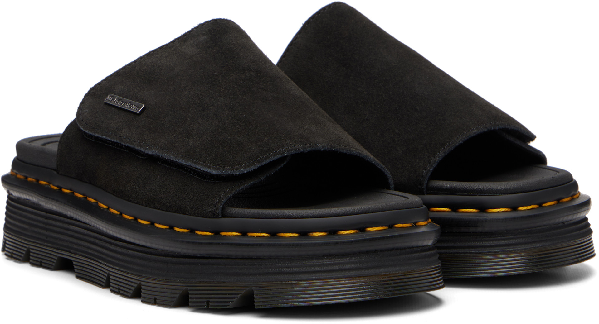 Dr. Martens: Black Zebzag Sandals | SSENSE