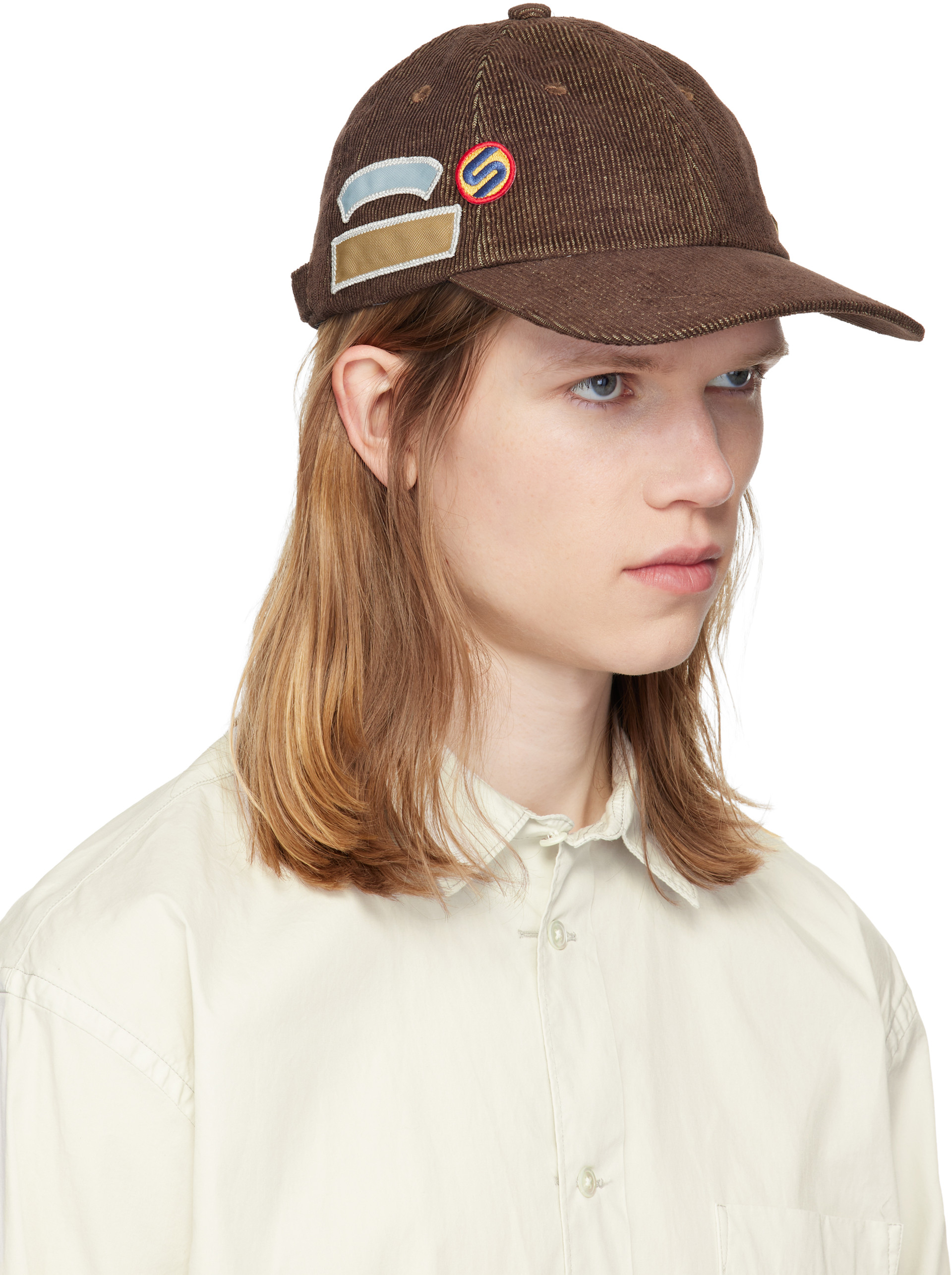 SILAS - Casquette brune à écussons