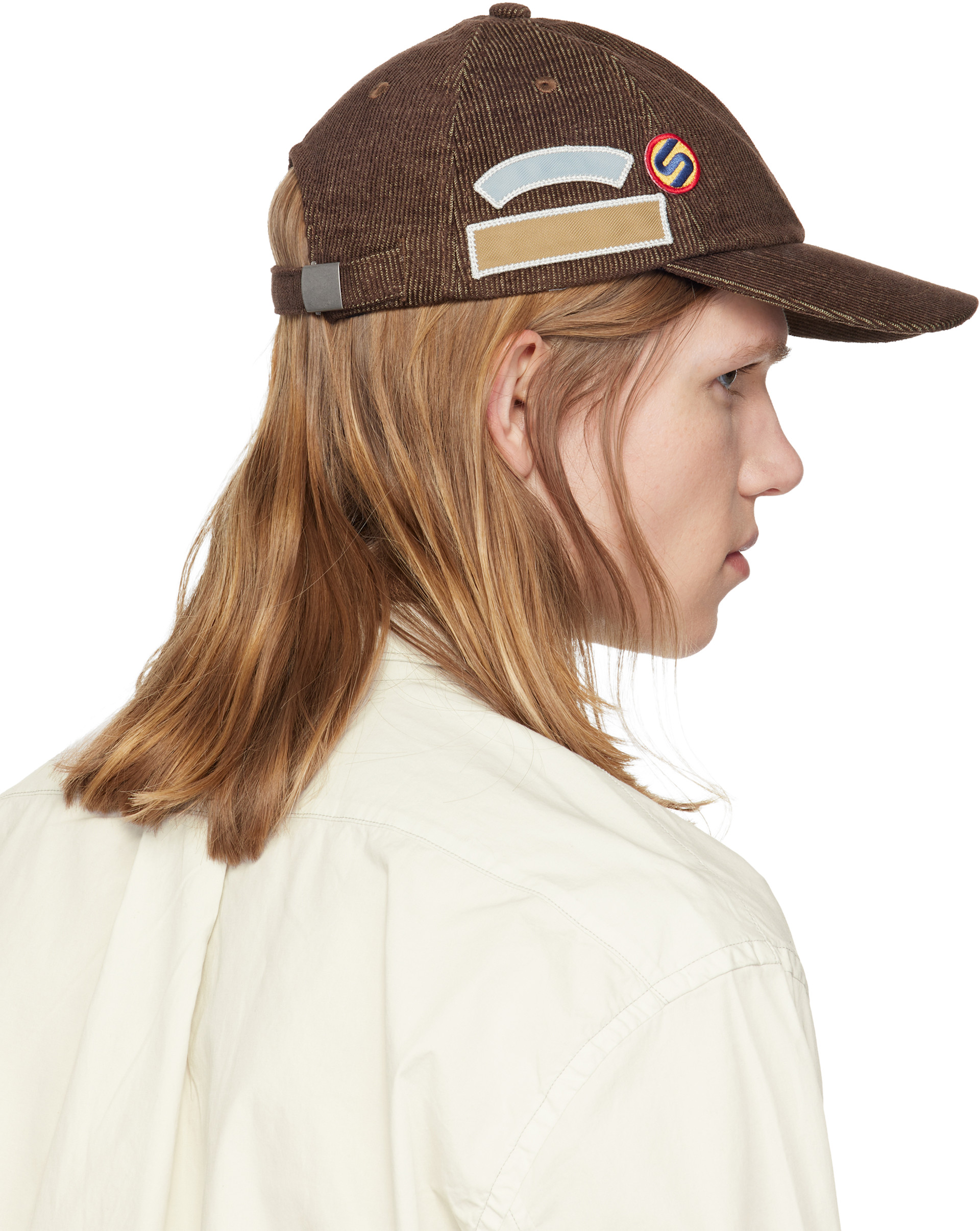 SILAS - Casquette brune à écussons